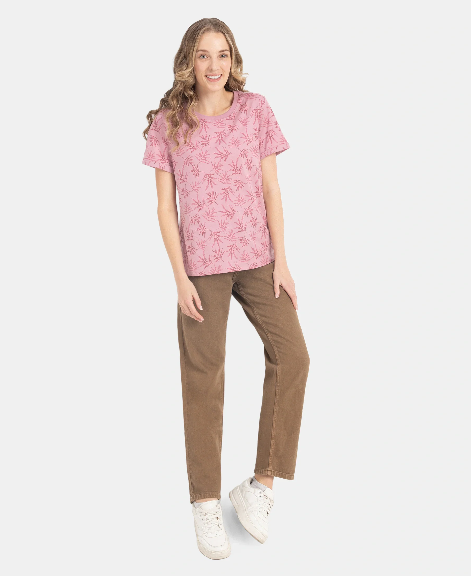 Super Combed Cotton Relaxed Fit Printed Half Sleeve T-Shirt - Lilas - Image 6