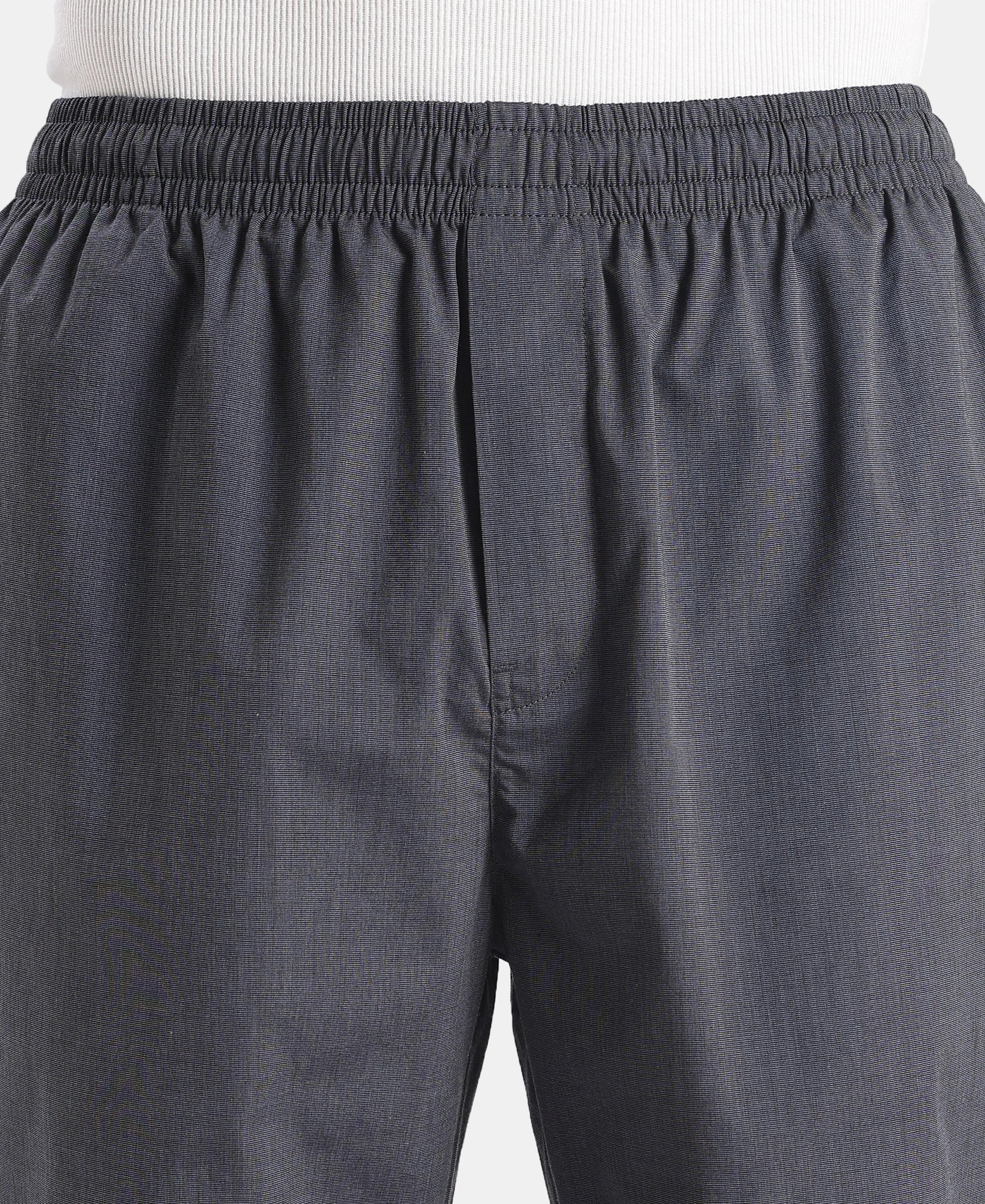 Super Combed Cotton Relaxed Fit Pyjama with Side Pockets - Black Chambray - Image 7