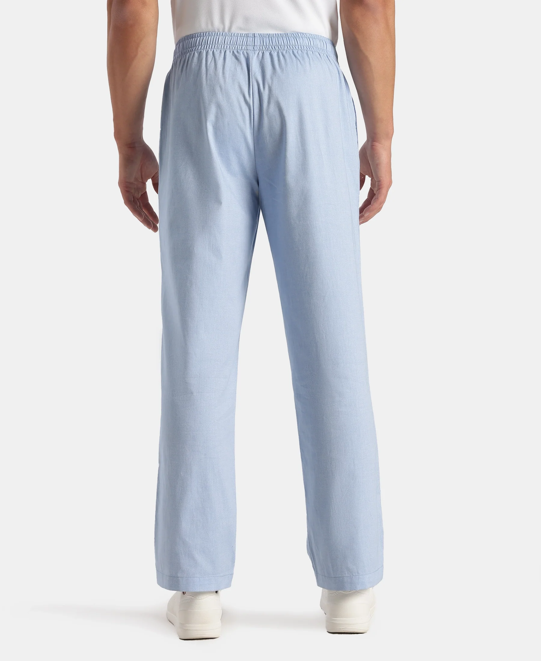 Super Combed Cotton Relaxed Fit Pyjama with Side Pockets - Light Blue Chambray - Image 3