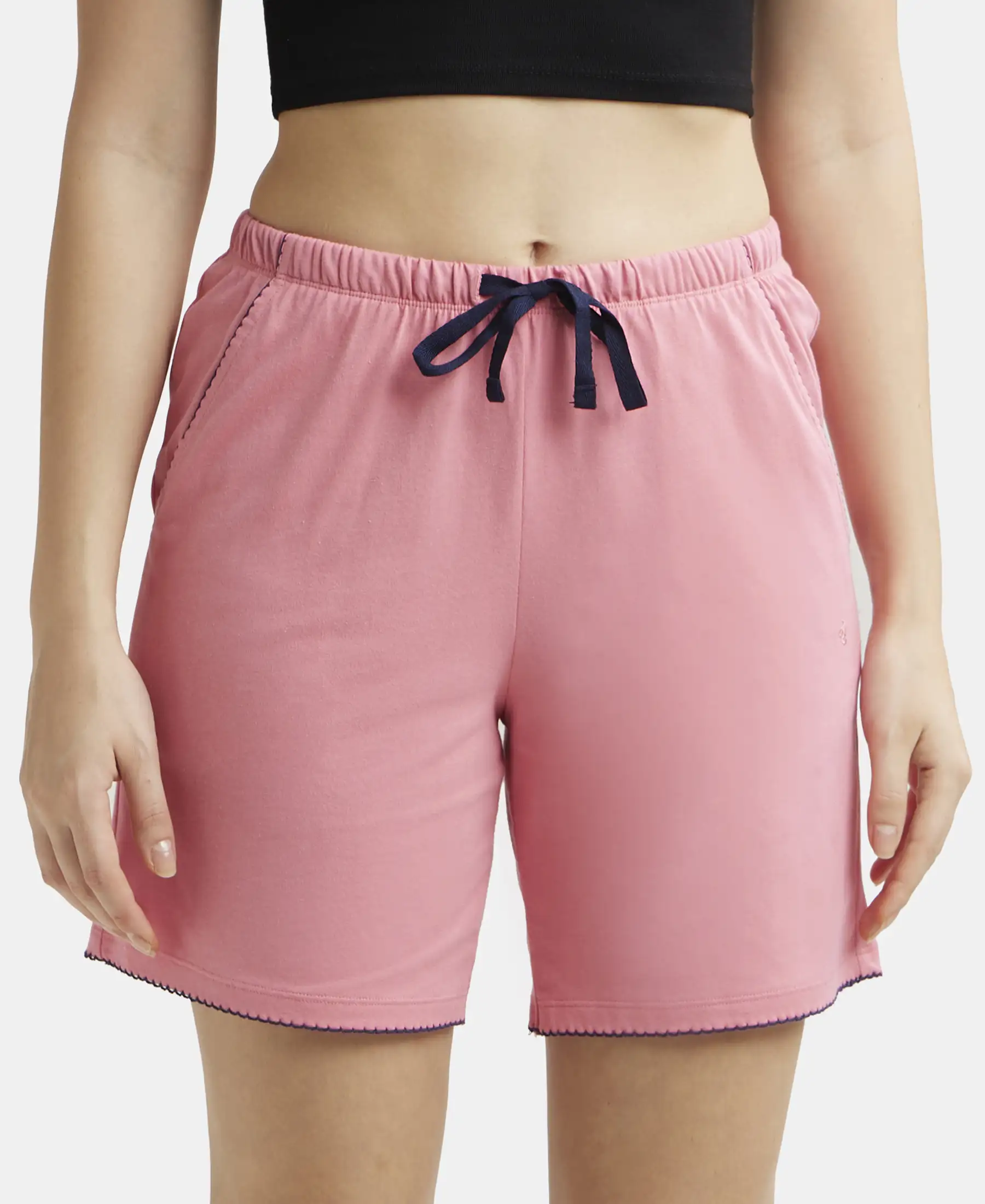 Super Combed Cotton Relaxed Fit Sleep Shorts with Convenient Side Pockets - Confetti