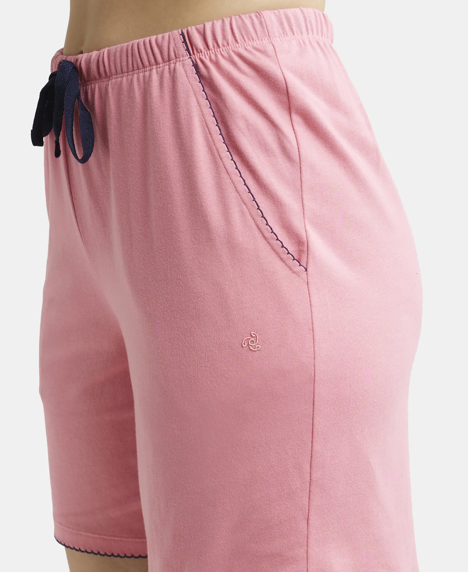 Super Combed Cotton Relaxed Fit Sleep Shorts with Convenient Side Pockets - Confetti - Image 7