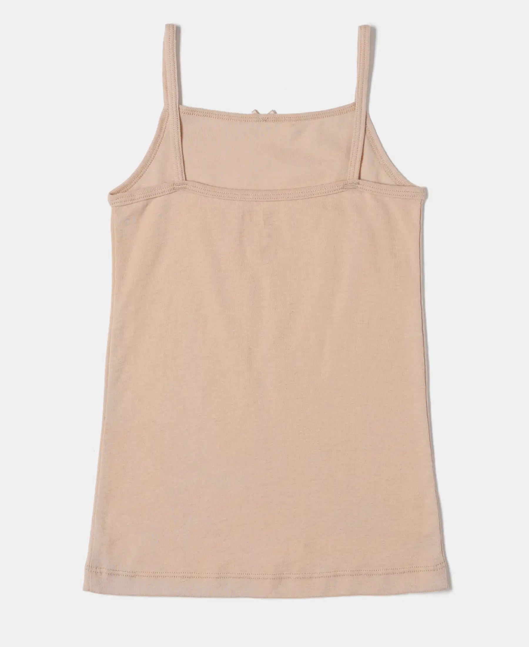 Super Combed Cotton Rib Fabric Camisole with Regular Straps - Skin (Pack of 2) - Image 3