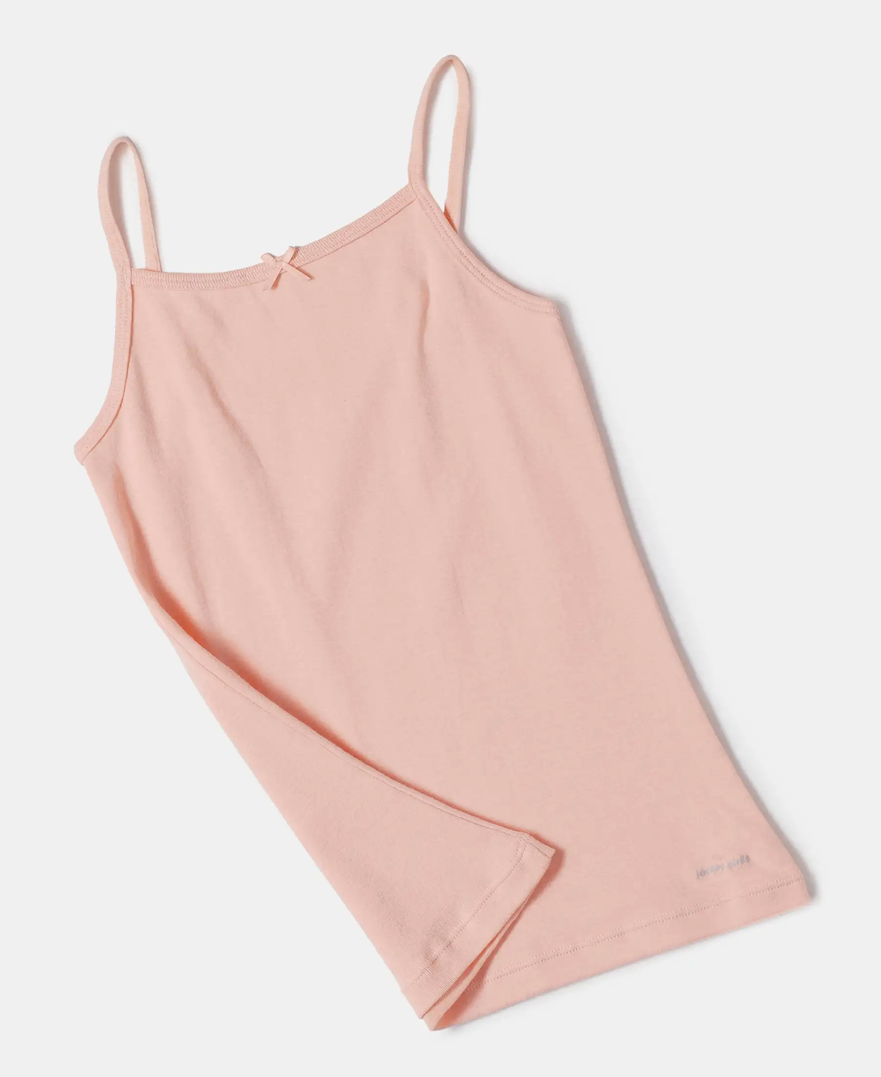 Super Combed Cotton Rib Fabric Camisole with Regular Straps - Tropical Peach - Image 4