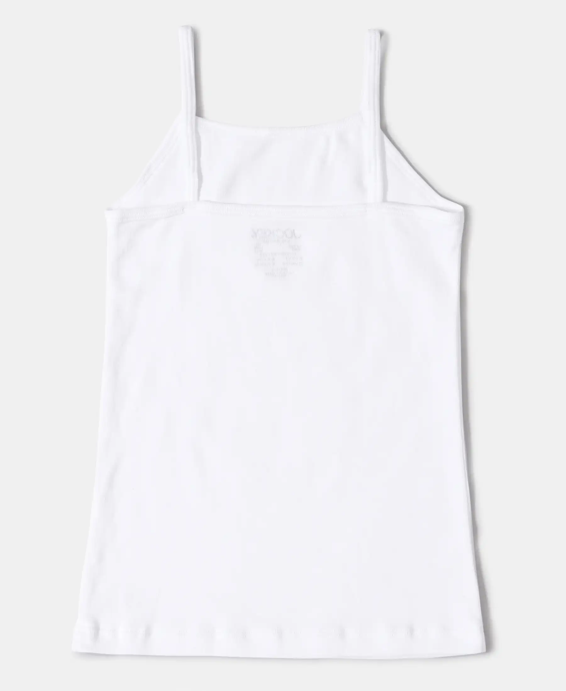 Super Combed Cotton Rib Fabric Camisole with Regular Straps - White (Pack of 3) - Image 3