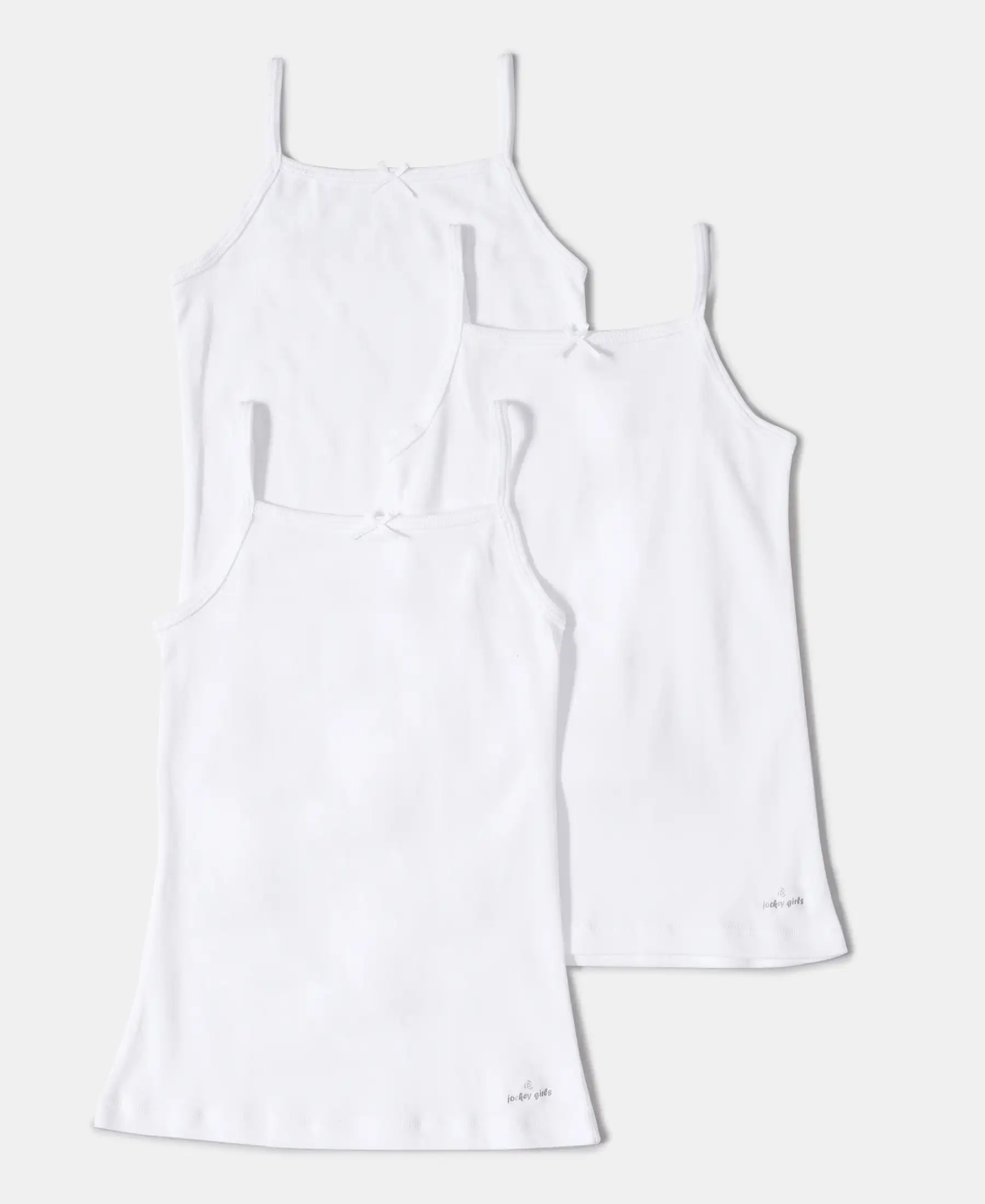 Super Combed Cotton Rib Fabric Camisole with Regular Straps - White (Pack of 3) - Image 6