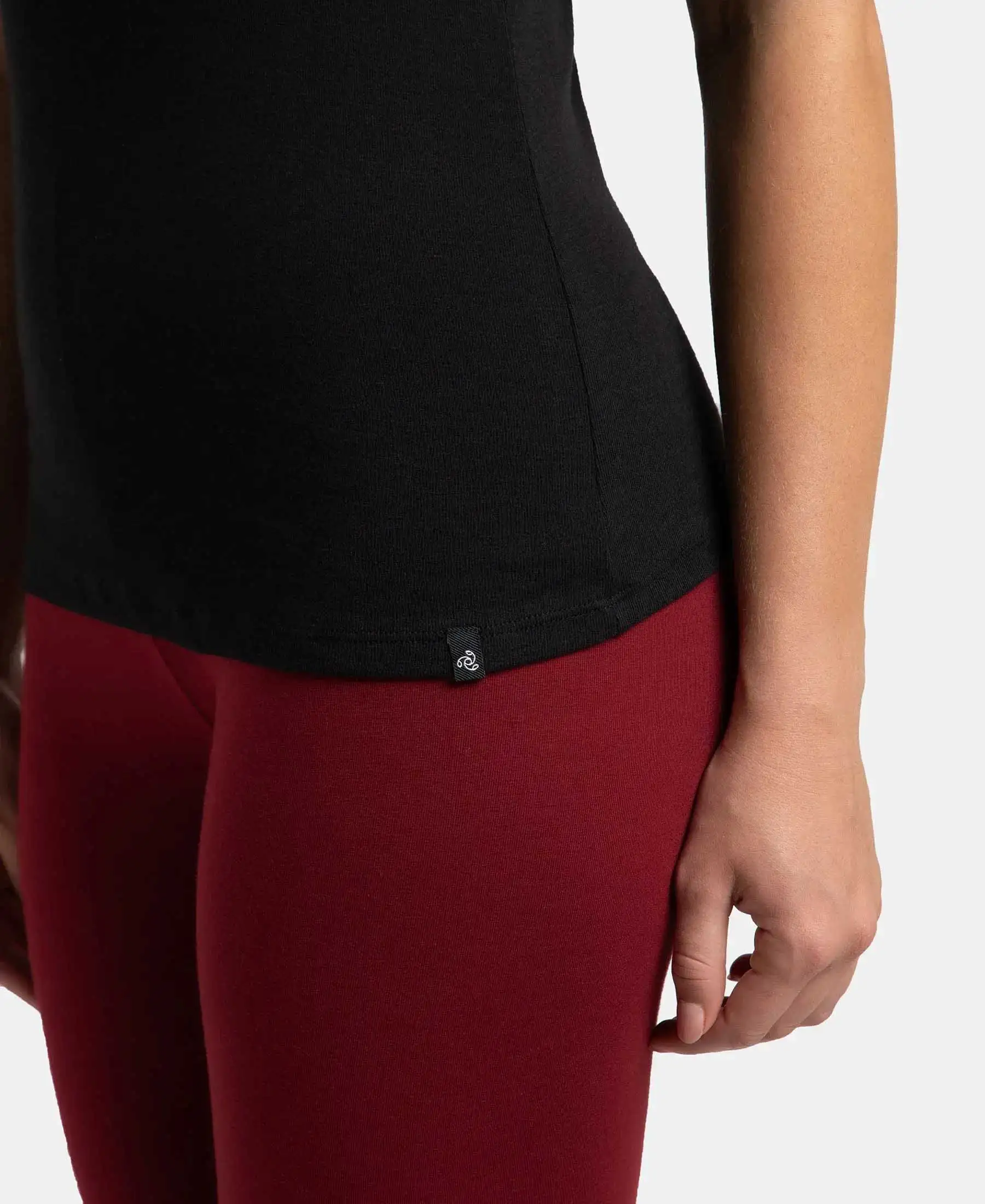 Super Combed Cotton Rib Fabric Slim Fit Solid Racerback Styled Tank Top - Black - Image 7