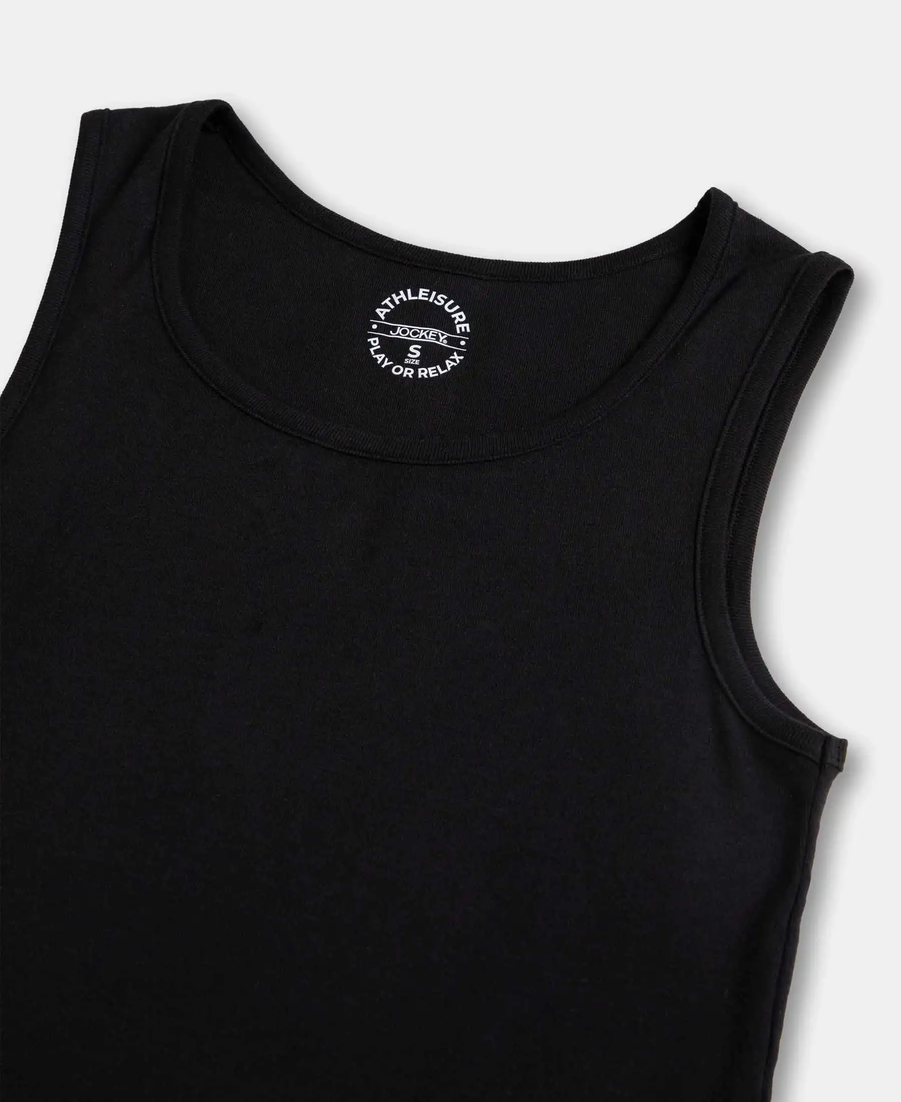 Super Combed Cotton Rib Fabric Slim Fit Solid Tank Top - Black - Image 8