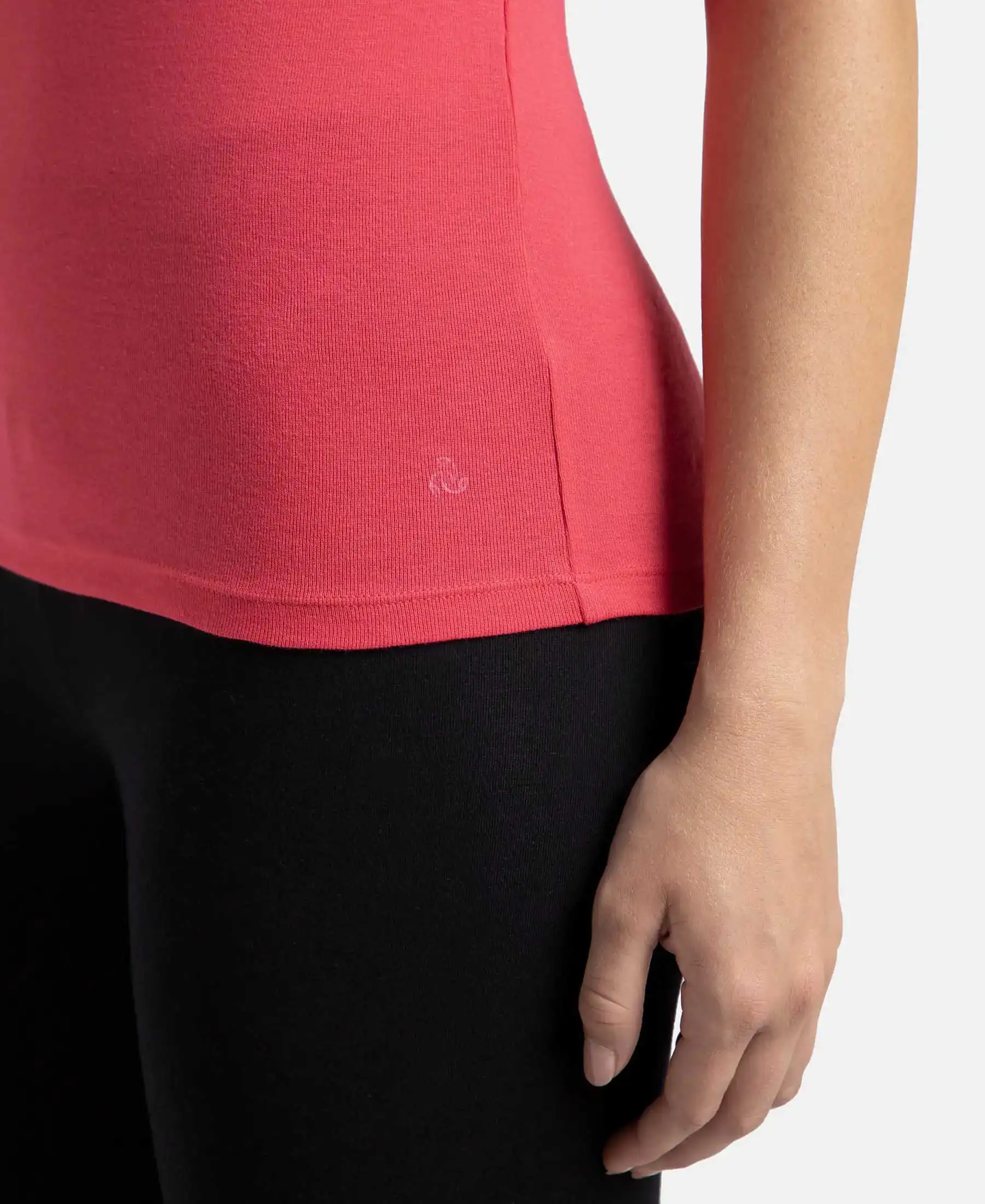 Super Combed Cotton Rib Fabric Slim Fit Solid Tank Top - Ruby - Image 7