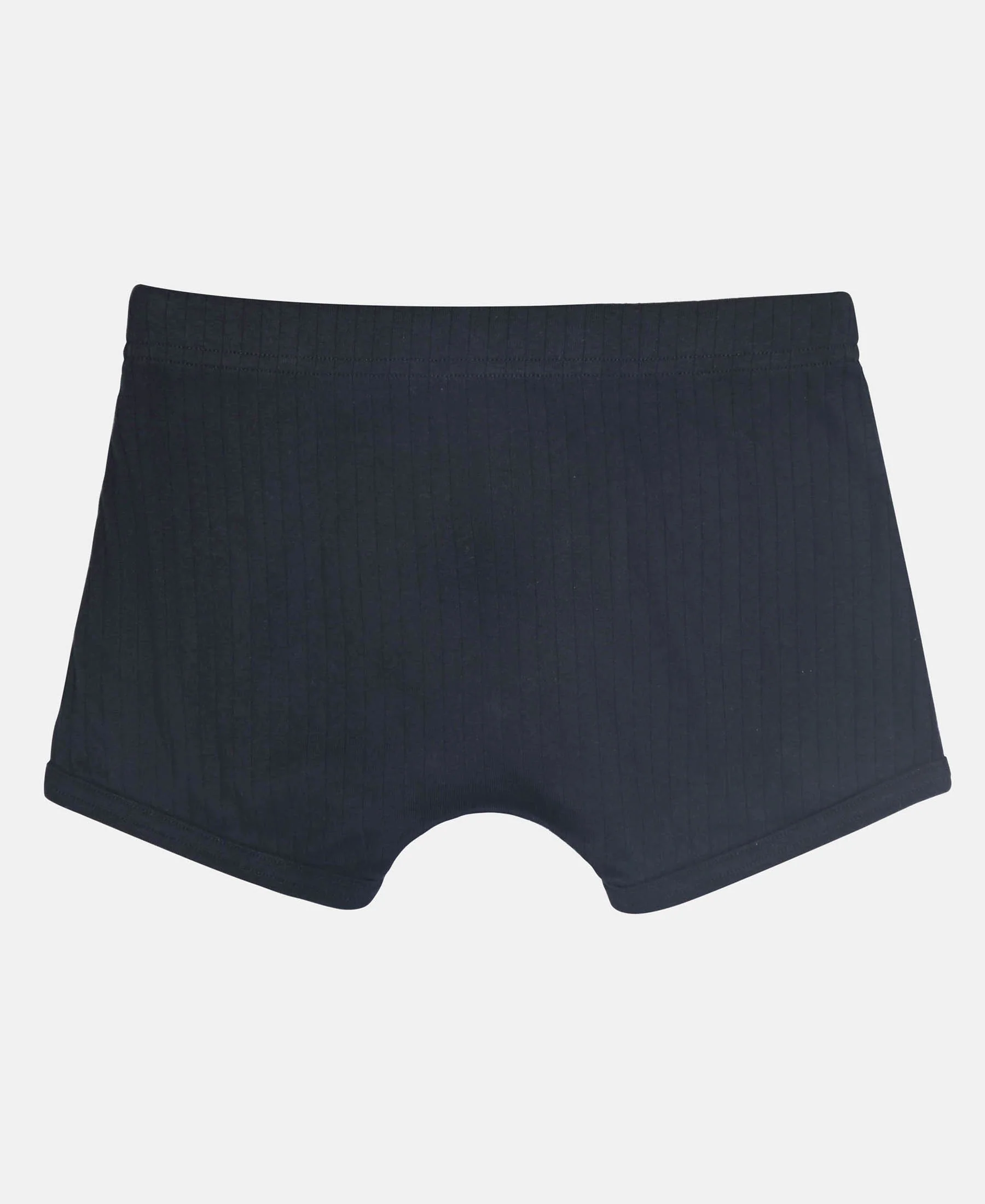 Super Combed Cotton Rib Fabric Solid Trunk with Front Open Fly and Ultrasoft Waistband - Navy, Black & Raw Sienna (Pack of 3) - Image 7