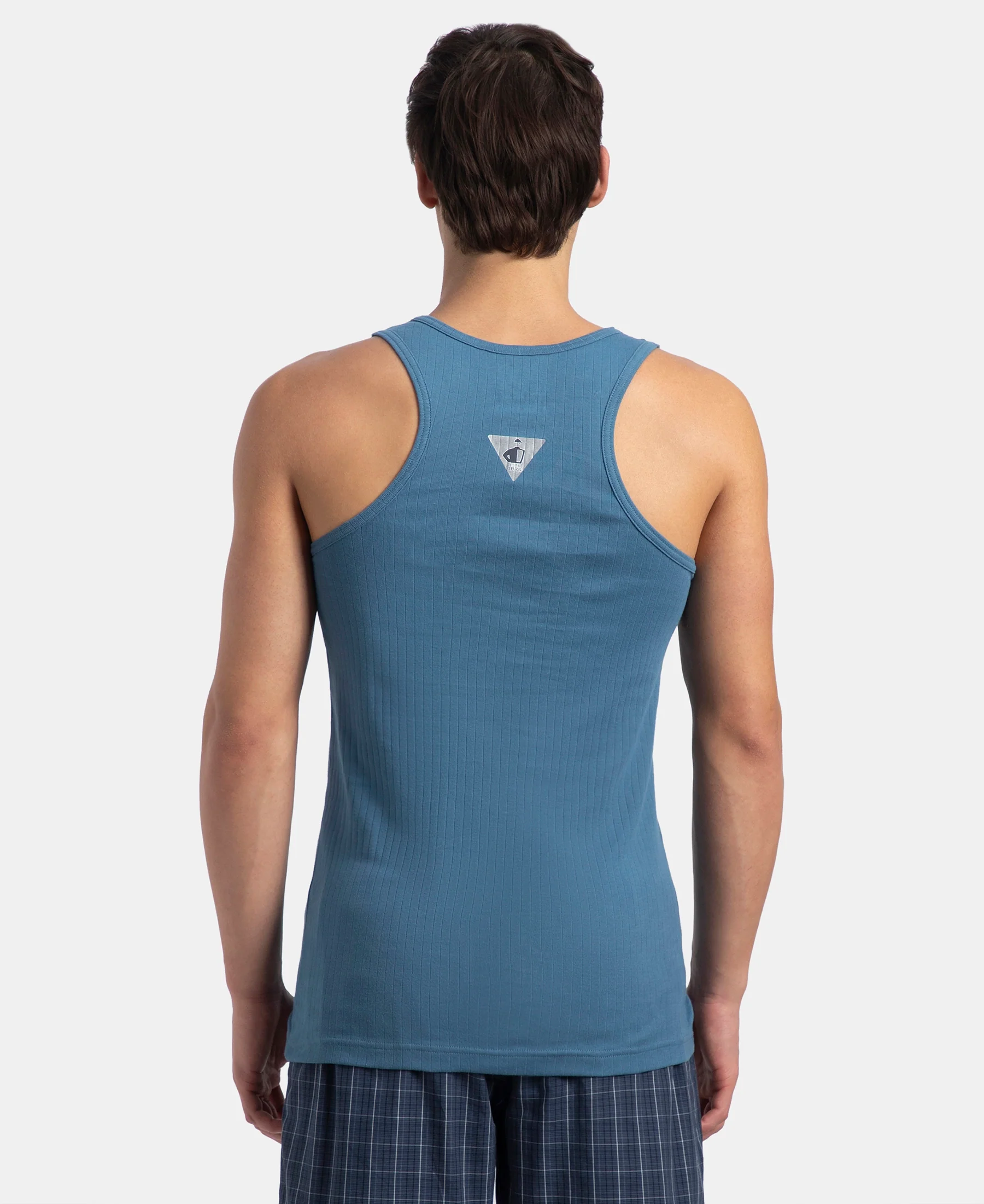 Super Combed Cotton Rib Round Neck with Racerback Gym Vest - Stellar - Image 3