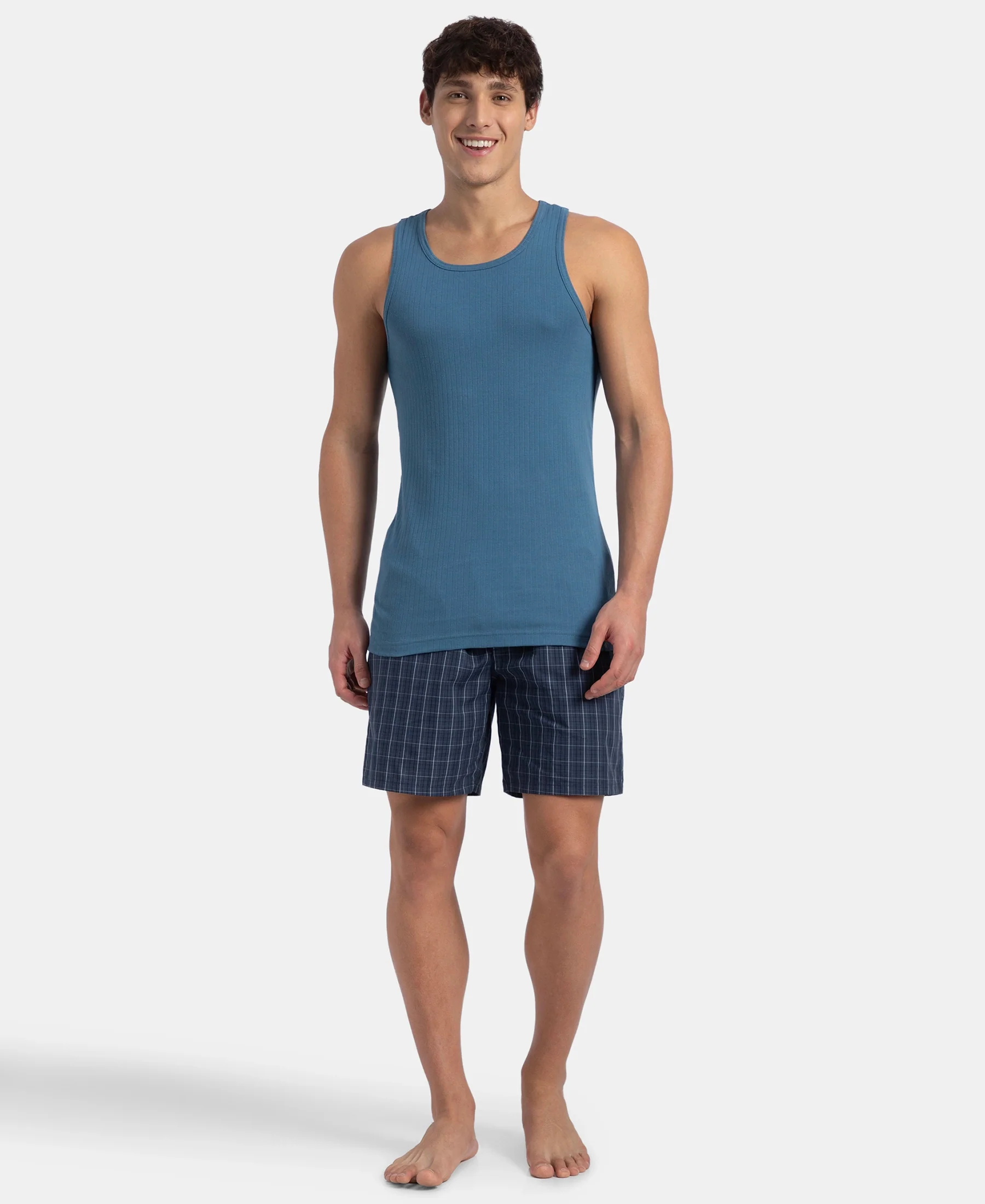 Super Combed Cotton Rib Round Neck with Racerback Gym Vest - Stellar - Image 4