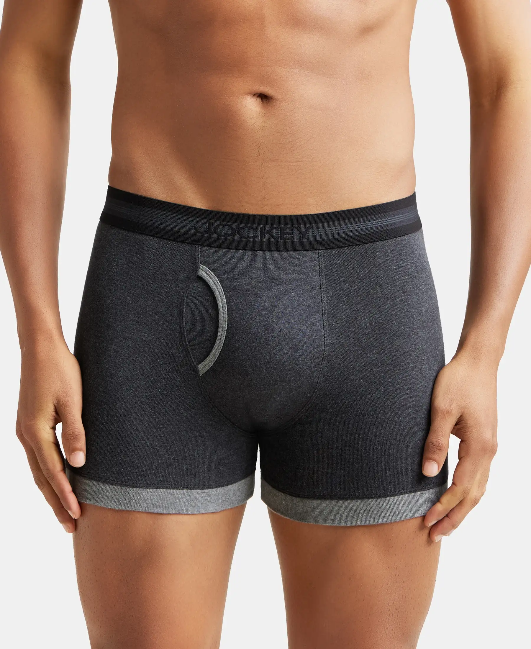 Super Combed Cotton Rib Solid Boxer Brief with StayFresh Treatment - Mid Grey & Charcoal (Pack of 2) - Image 7