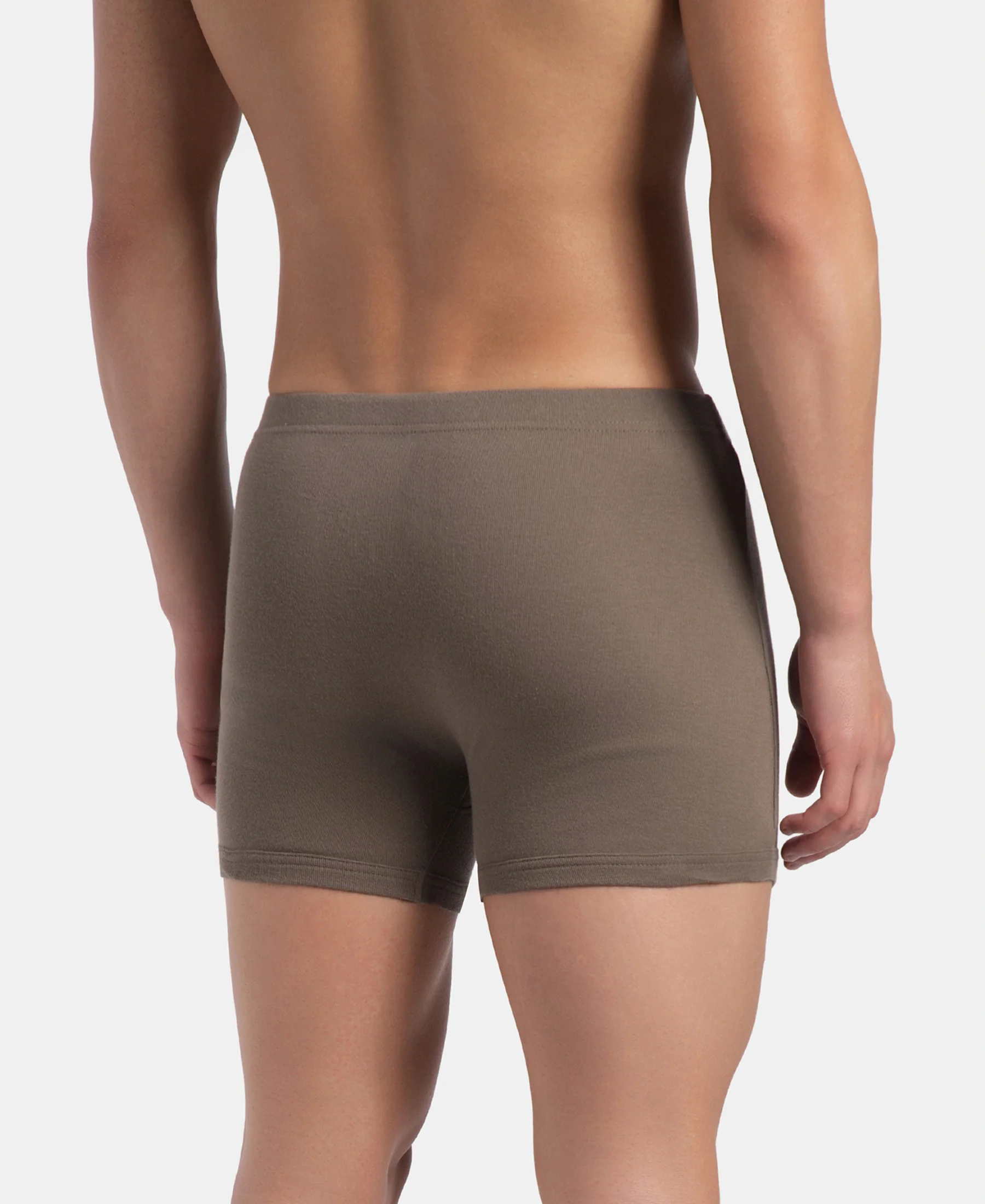 Super Combed Cotton Rib Solid Boxer Brief with Ultrasoft and Durable Waistband - Black, Dark Khaki & Brown (Pack of 3) - Image 15