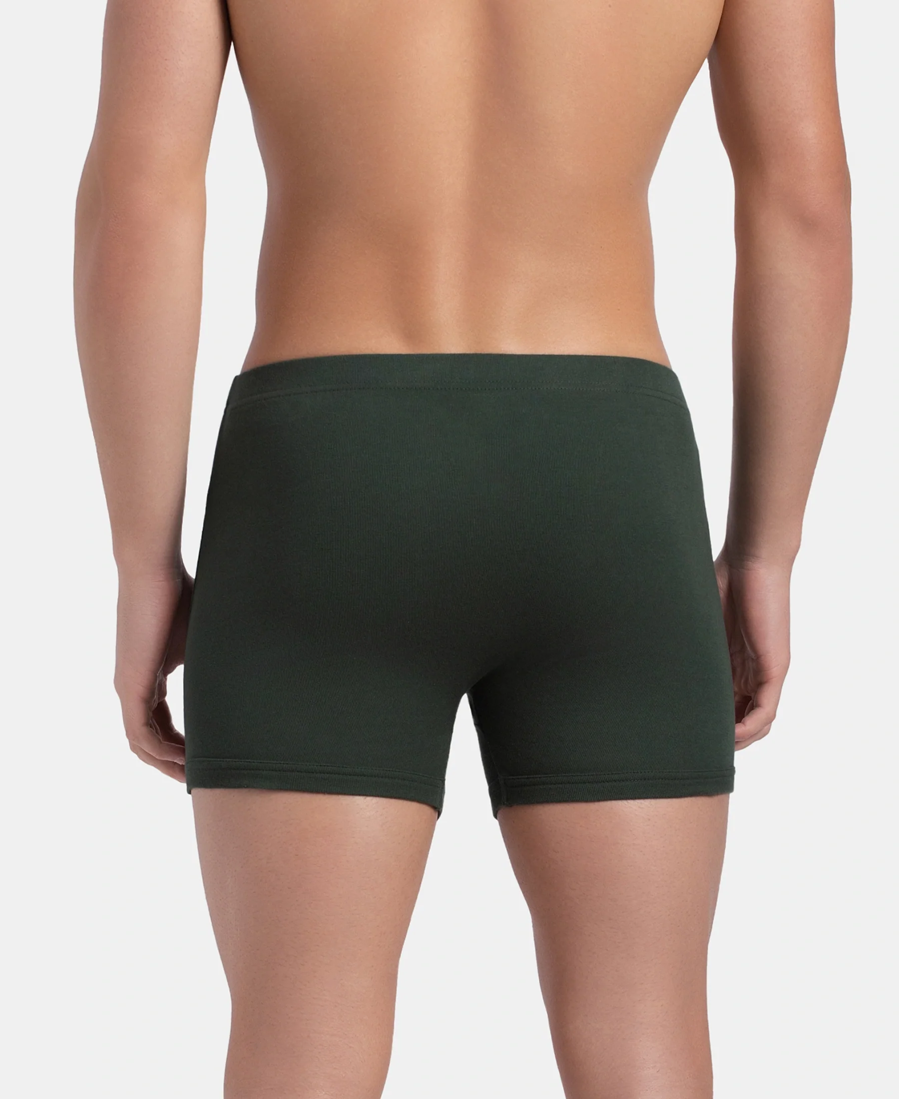 Super Combed Cotton Rib Solid Boxer Brief with Ultrasoft and Durable Waistband - Black, Deep Forest & Deep Slate (Pack of 3) - Image 13