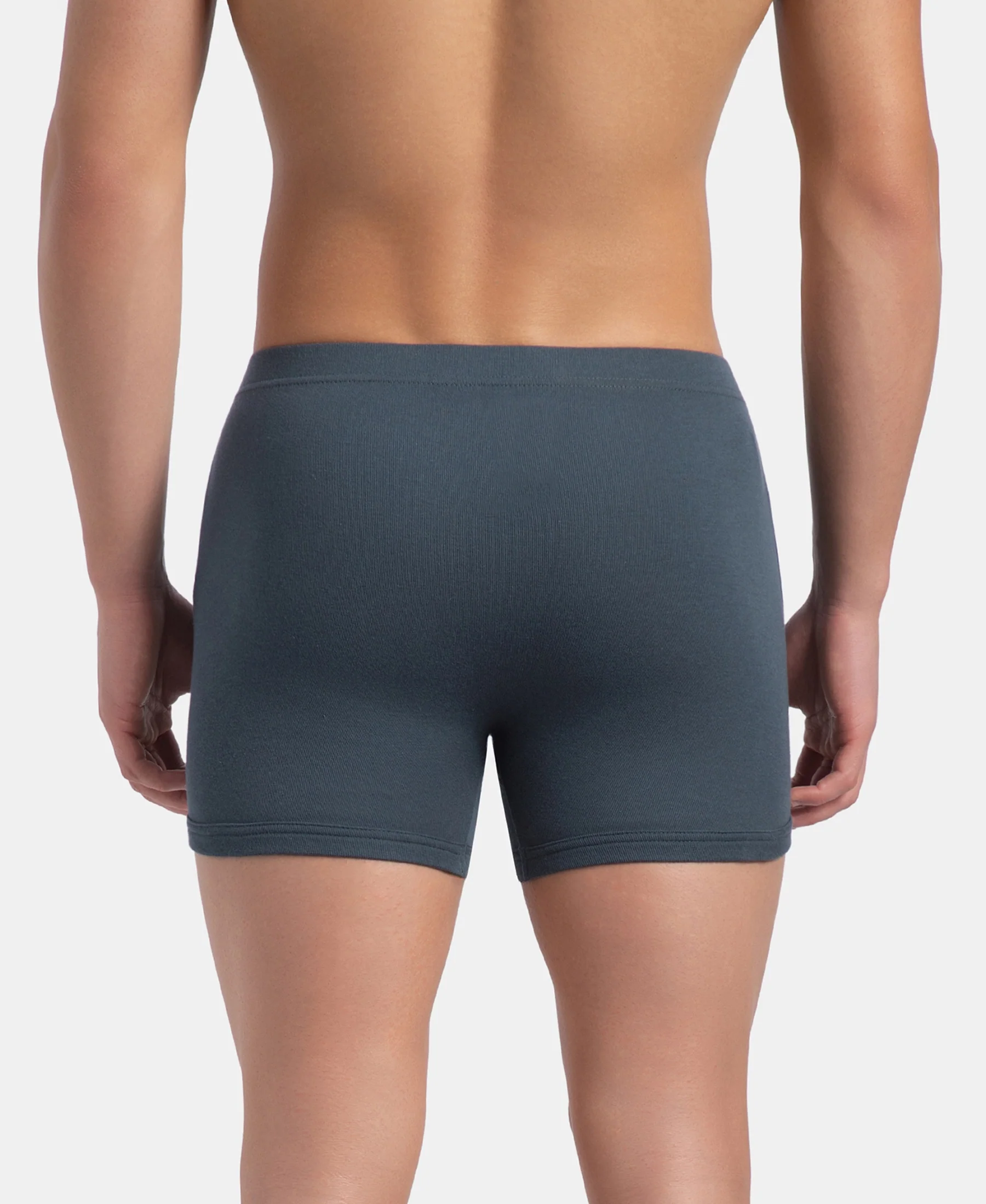 Super Combed Cotton Rib Solid Boxer Brief with Ultrasoft and Durable Waistband - Black, Deep Forest & Deep Slate (Pack of 3) - Image 9