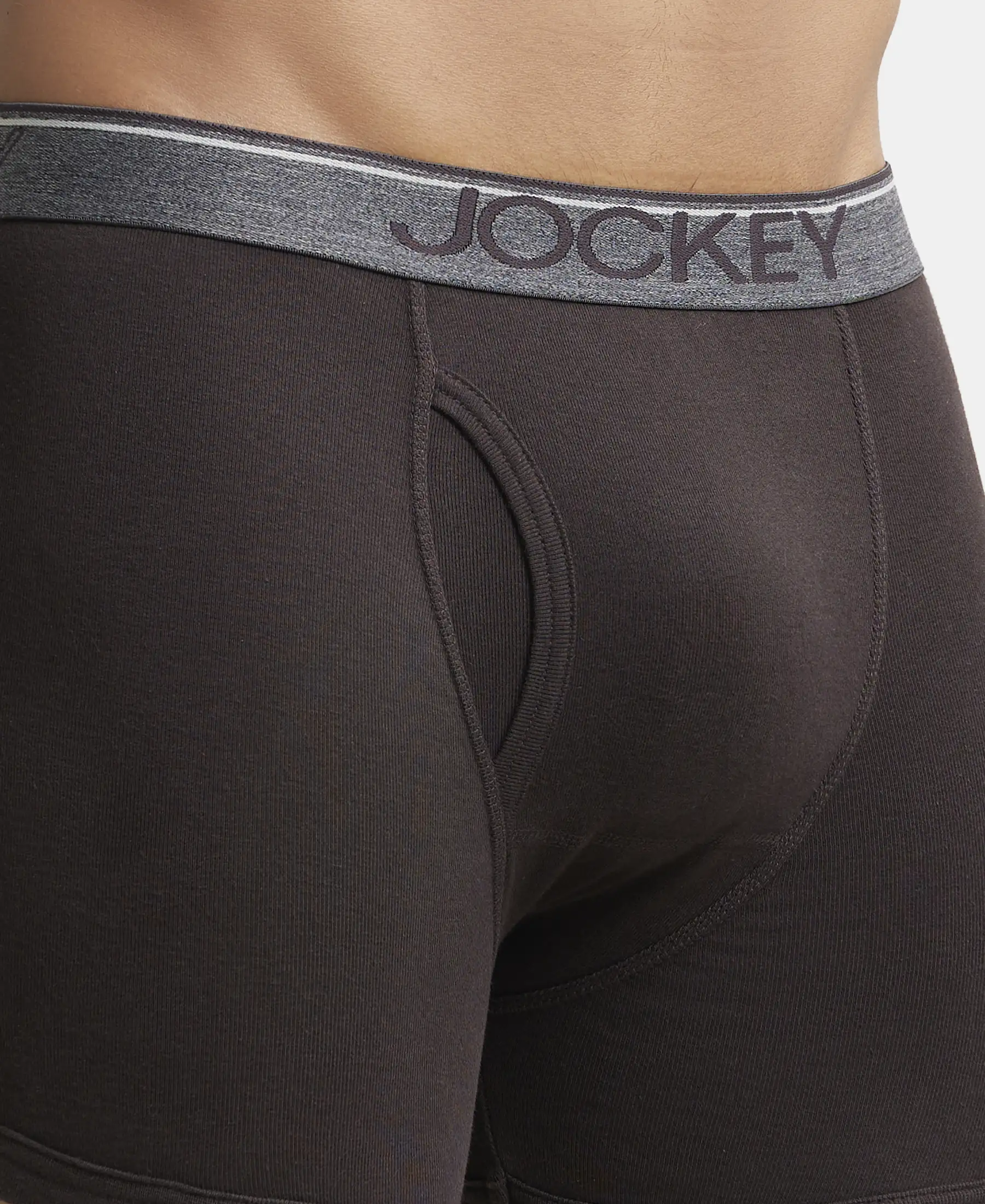 Super Combed Cotton Rib Solid Boxer Brief with Ultrasoft and Durable Waistband - Brown - Image 6