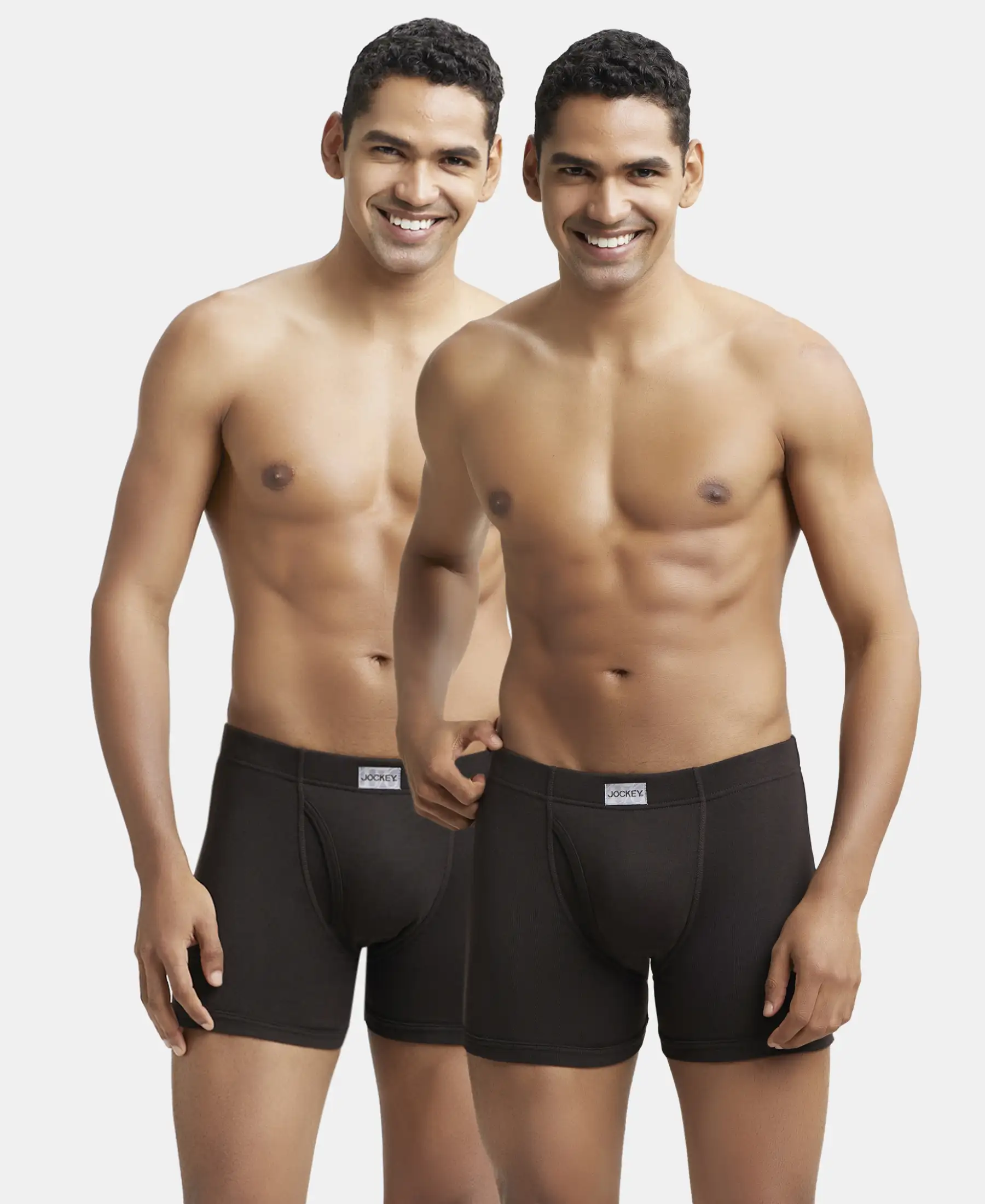 Super Combed Cotton Rib Solid Boxer Brief with Ultrasoft and Durable Waistband - Brown (Pack of 2) - Image 5