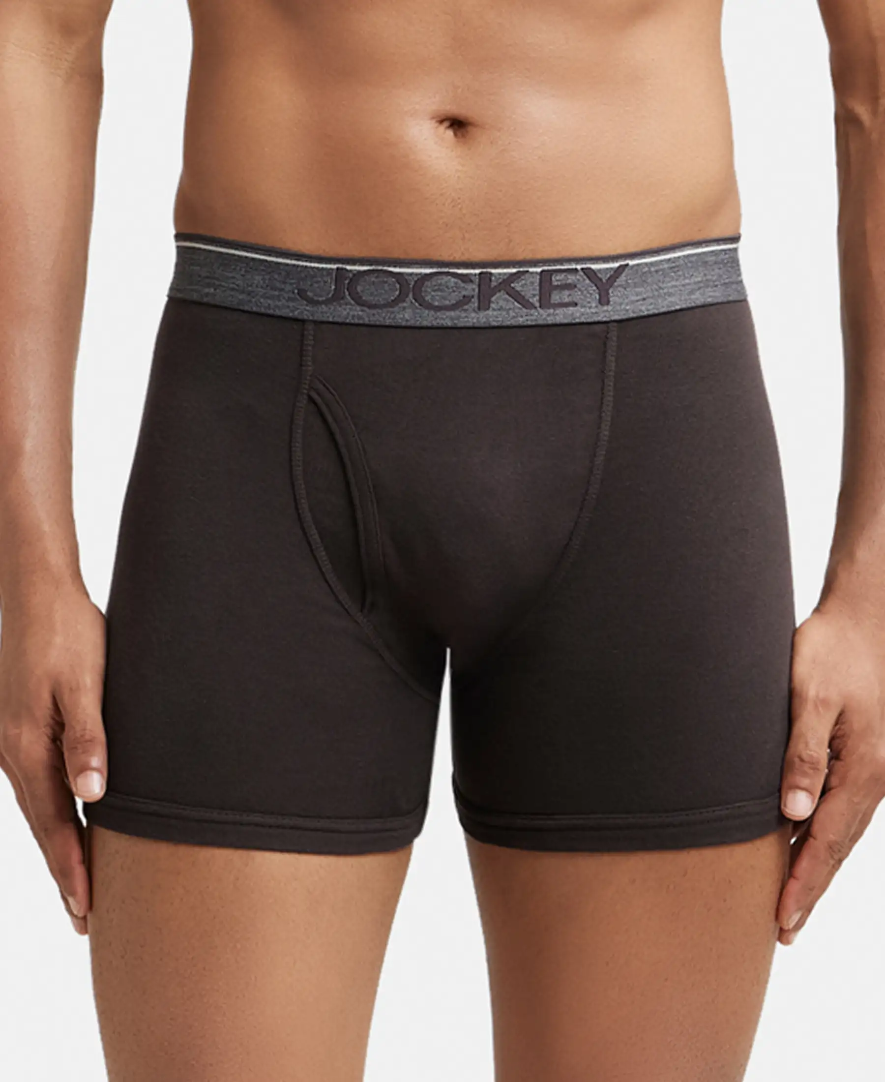 Super Combed Cotton Rib Solid Boxer Brief with Ultrasoft and Durable Waistband - Brown (Pack of 2) - Image 7