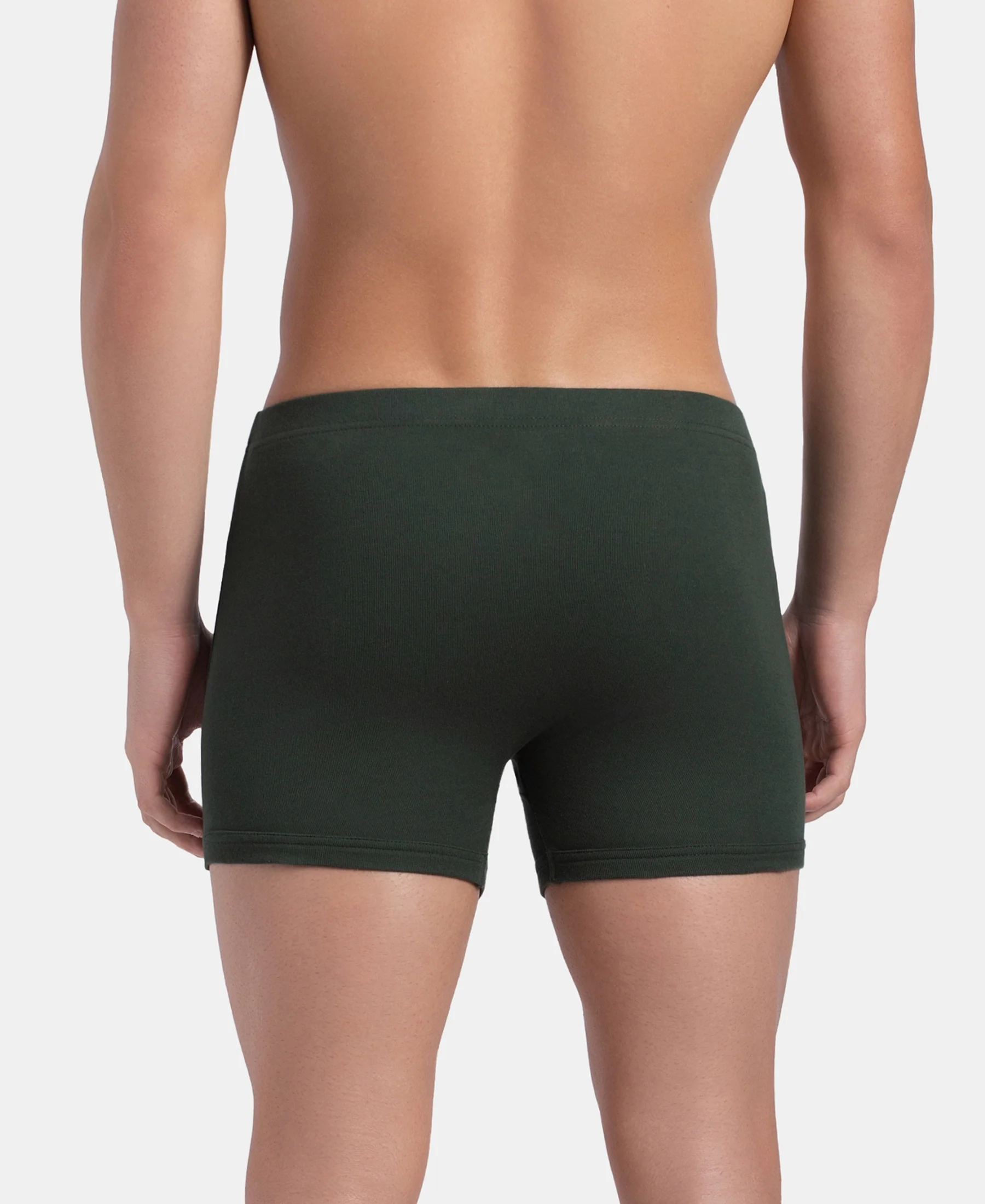 Super Combed Cotton Rib Solid Boxer Brief with Ultrasoft and Durable Waistband - Deep Forest (Pack of 2) - Image 4