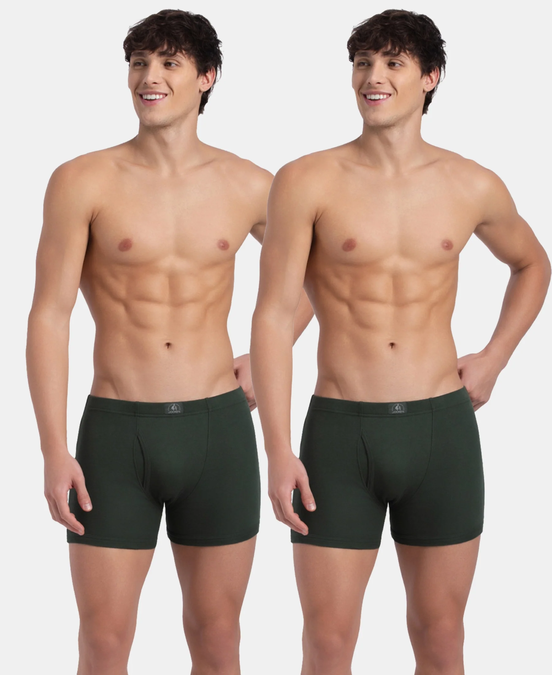 Super Combed Cotton Rib Solid Boxer Brief with Ultrasoft and Durable Waistband - Deep Forest (Pack of 2) - Image 5