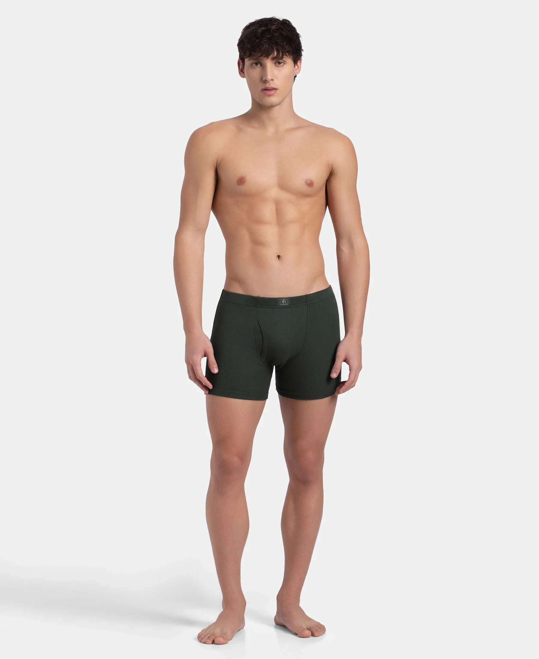 Super Combed Cotton Rib Solid Boxer Brief with Ultrasoft and Durable Waistband - Deep Forest (Pack of 2) - Image 6