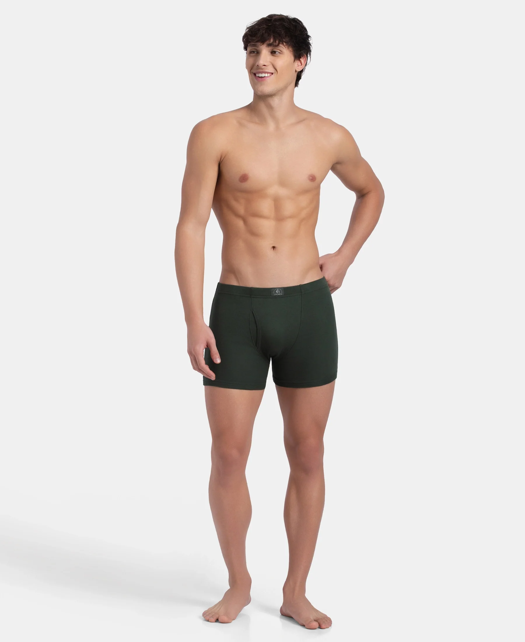 Super Combed Cotton Rib Solid Boxer Brief with Ultrasoft and Durable Waistband - Deep Forest (Pack of 2) - Image 8