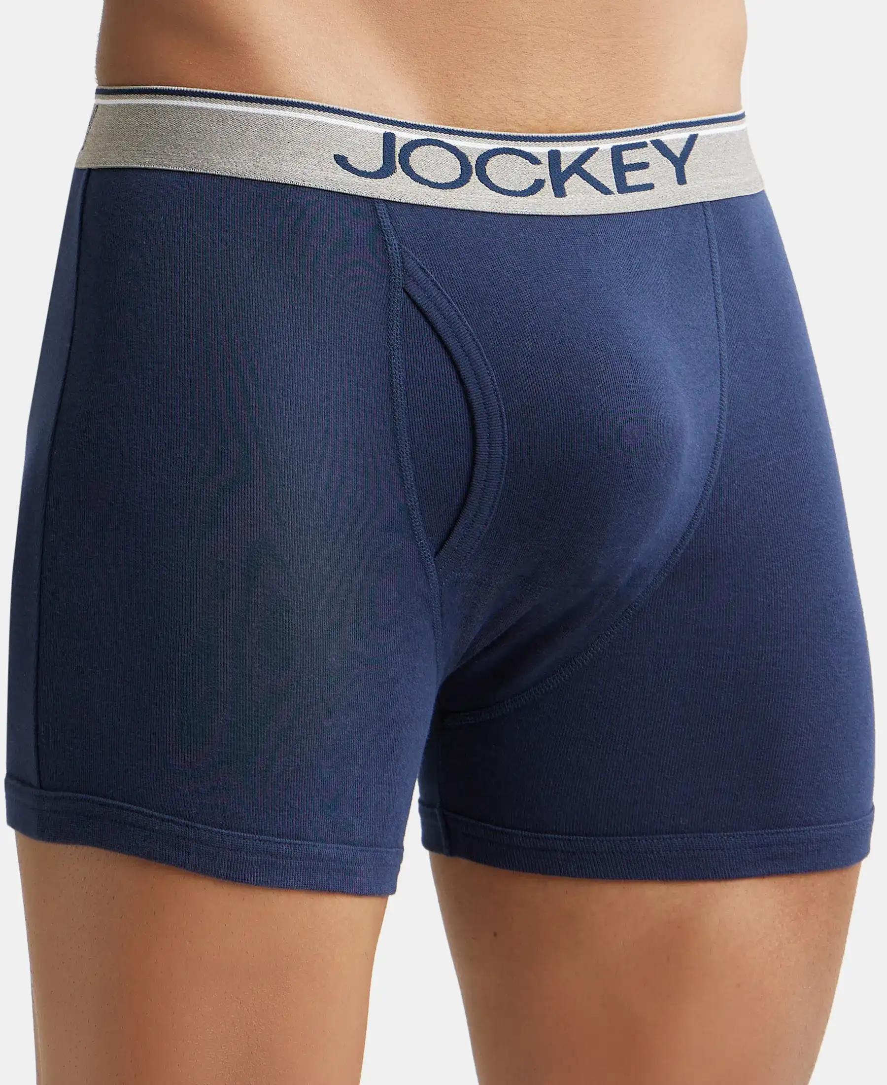 Super Combed Cotton Rib Solid Boxer Brief with Ultrasoft and Durable Waistband - Deep Navy (Pack of 2) - Image 6