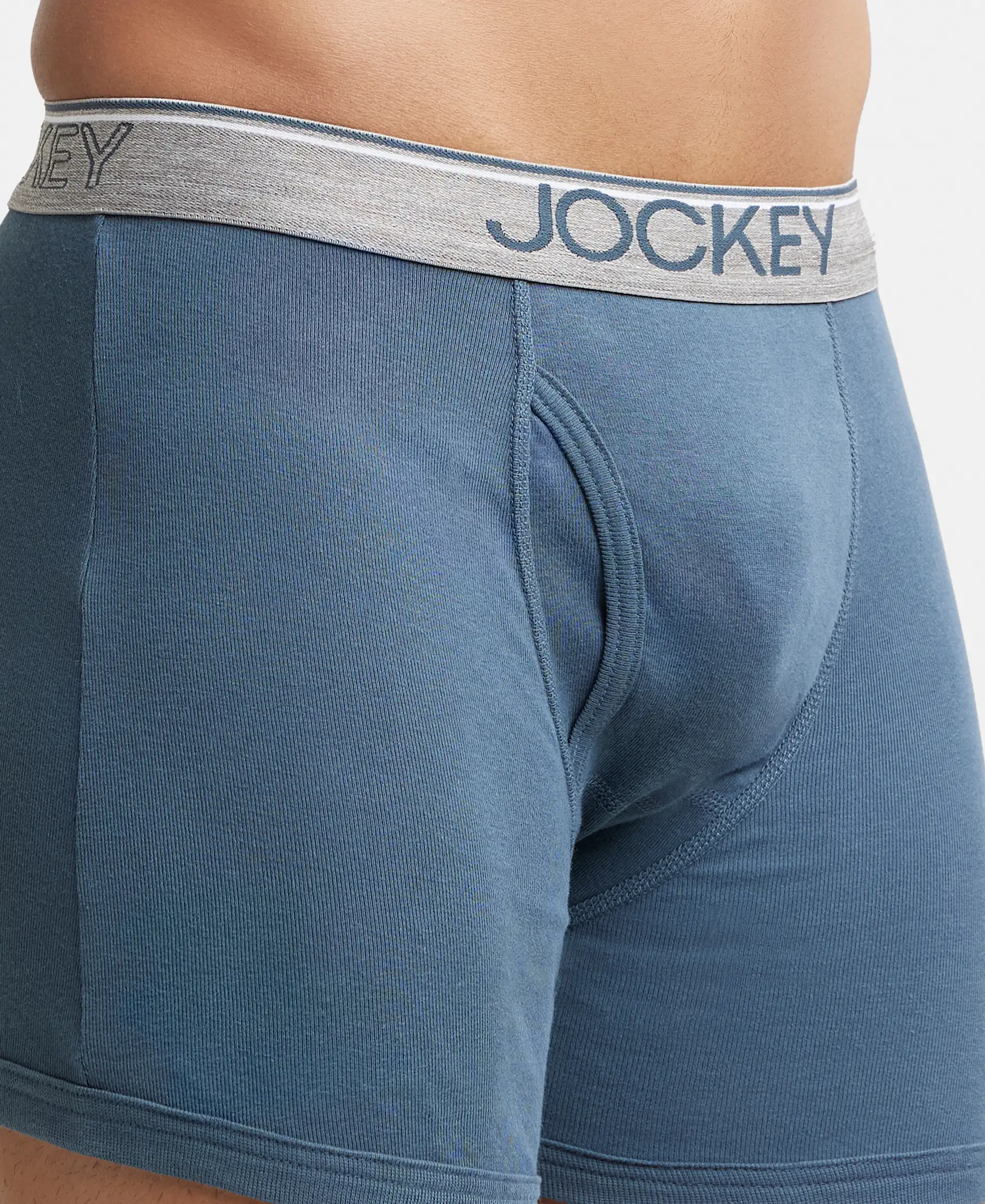 Super Combed Cotton Rib Solid Boxer Brief with Ultrasoft and Durable Waistband - Deep Slate - Image 6