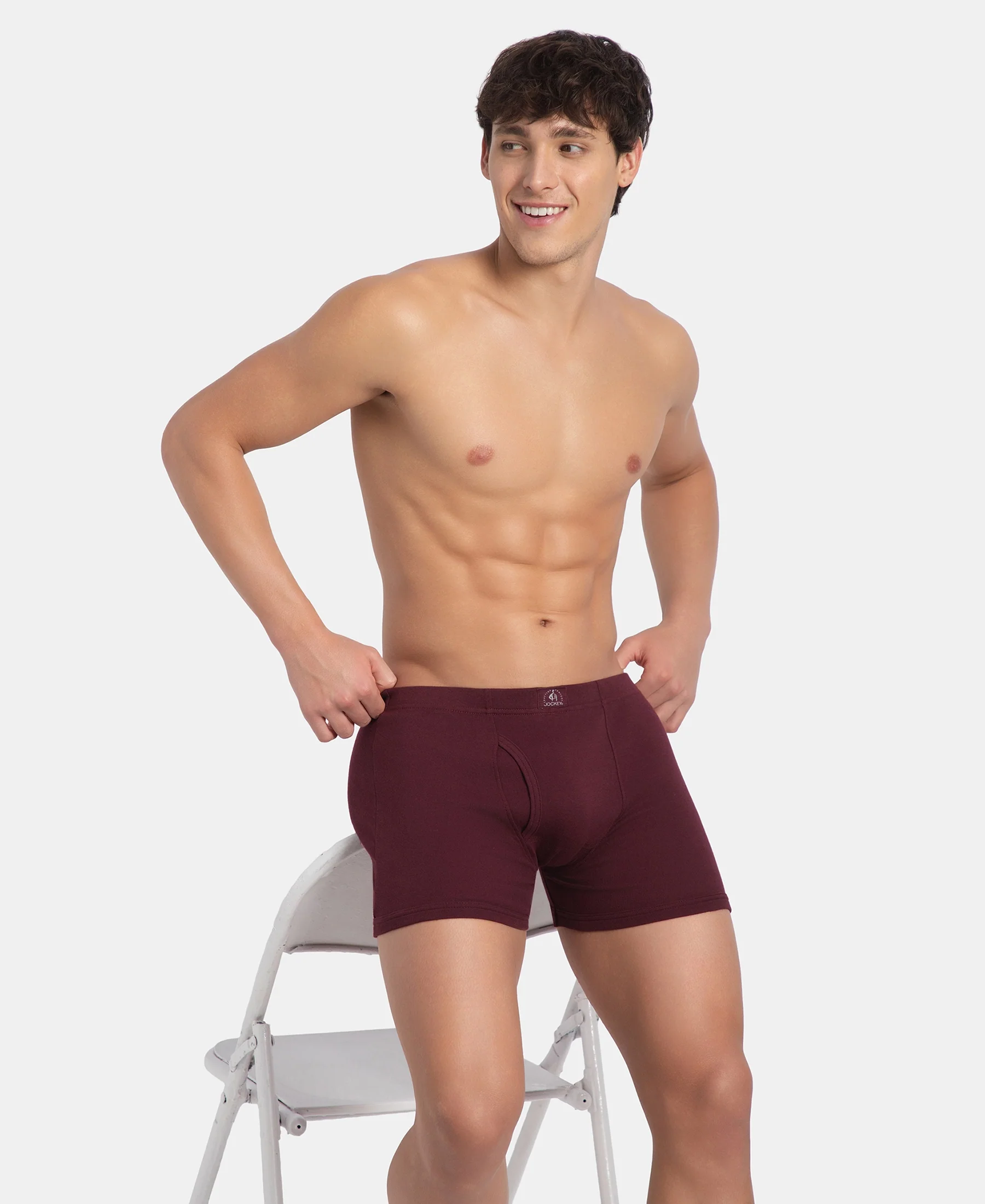 Super Combed Cotton Rib Solid Boxer Brief with Ultrasoft and Durable Waistband - Port Royale - Image 5