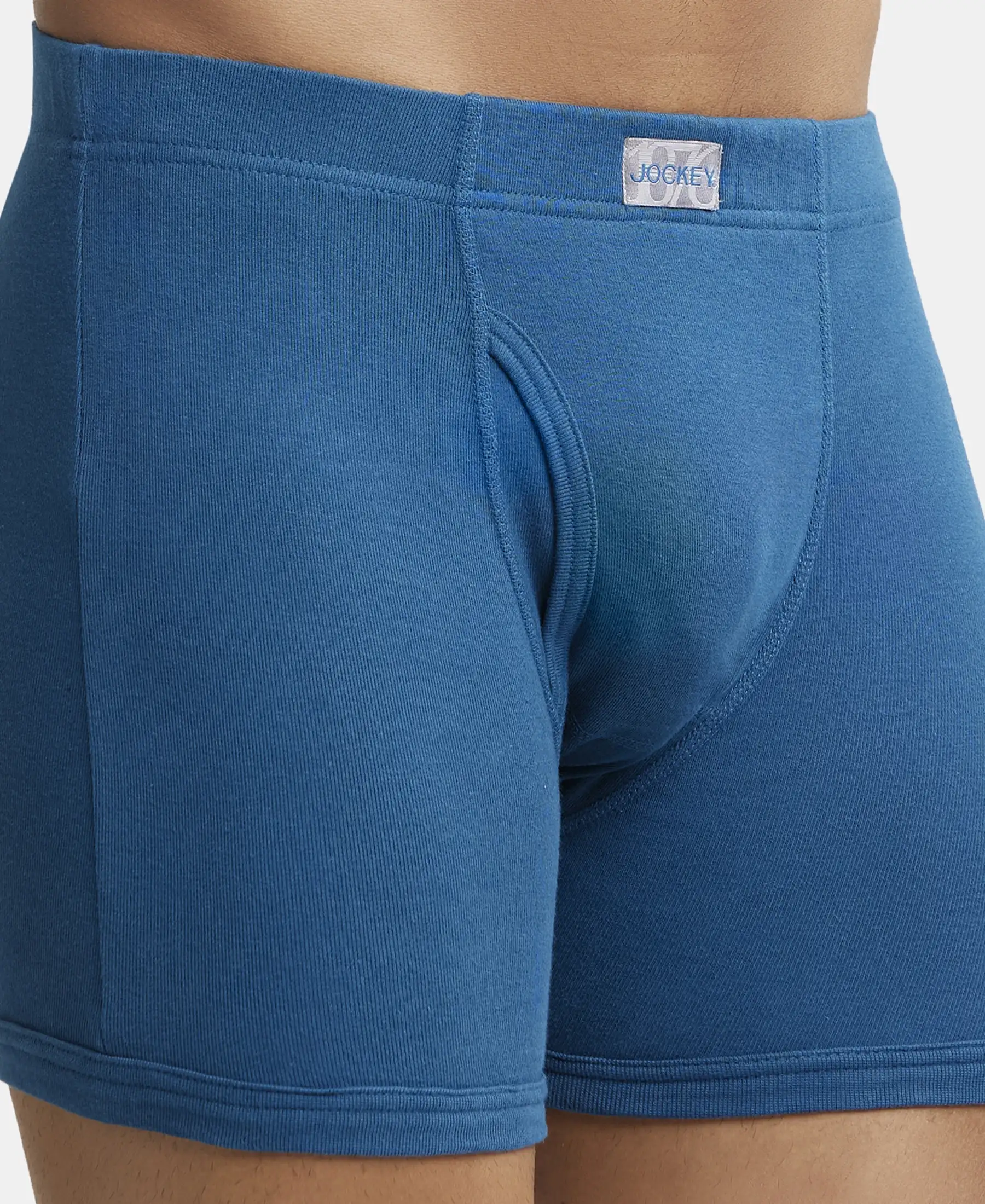 Super Combed Cotton Rib Solid Boxer Brief with Ultrasoft and Durable Waistband - Seaport Teal - Image 6