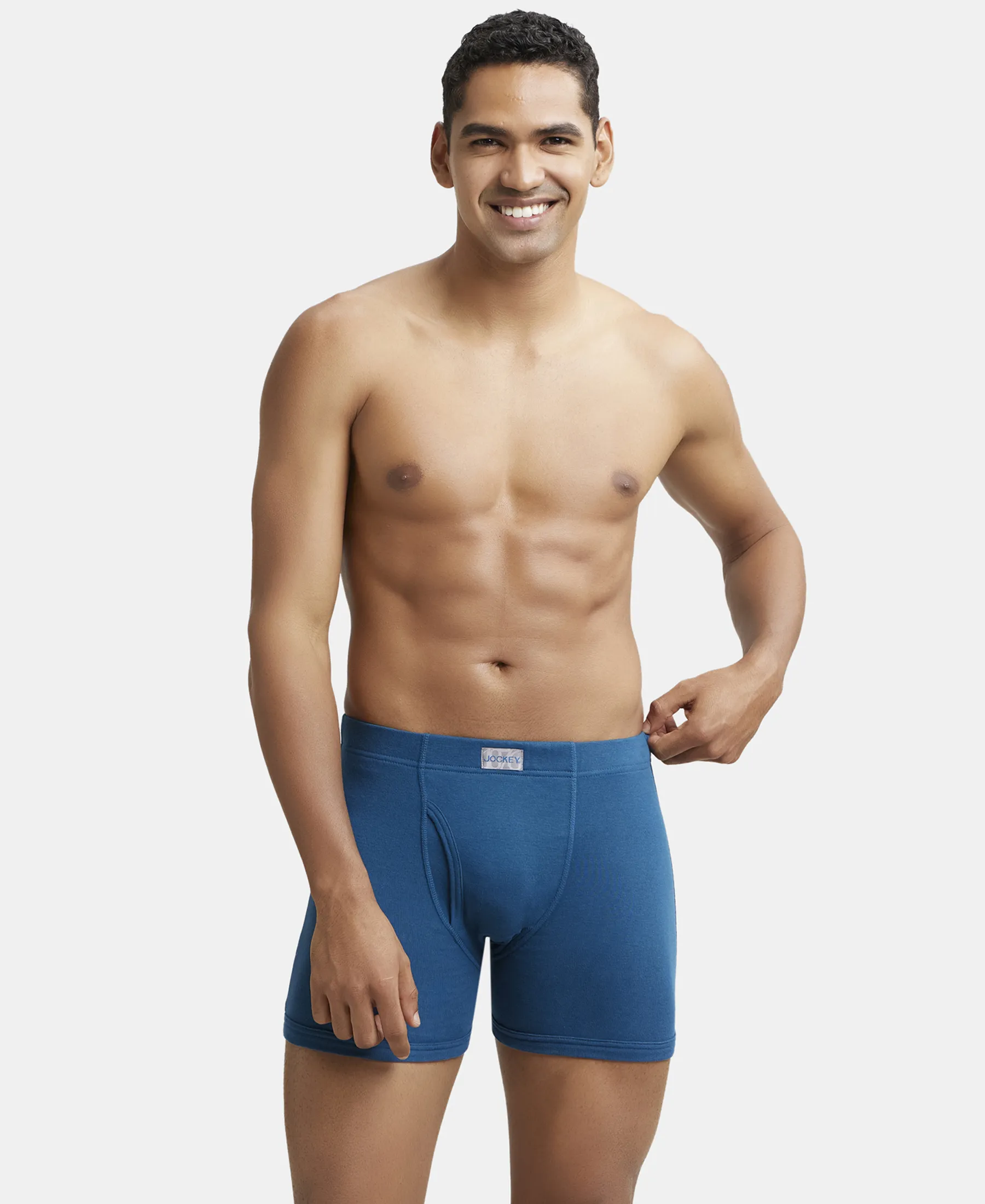 Super Combed Cotton Rib Solid Boxer Brief with Ultrasoft and Durable Waistband - Seaport Teal (Pack of 2) - Image 9