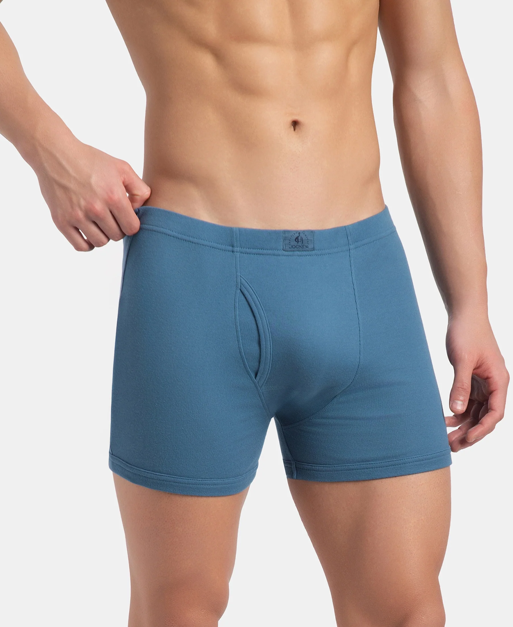 Super Combed Cotton Rib Solid Boxer Brief with Ultrasoft and Durable Waistband - Stellar - Image 2