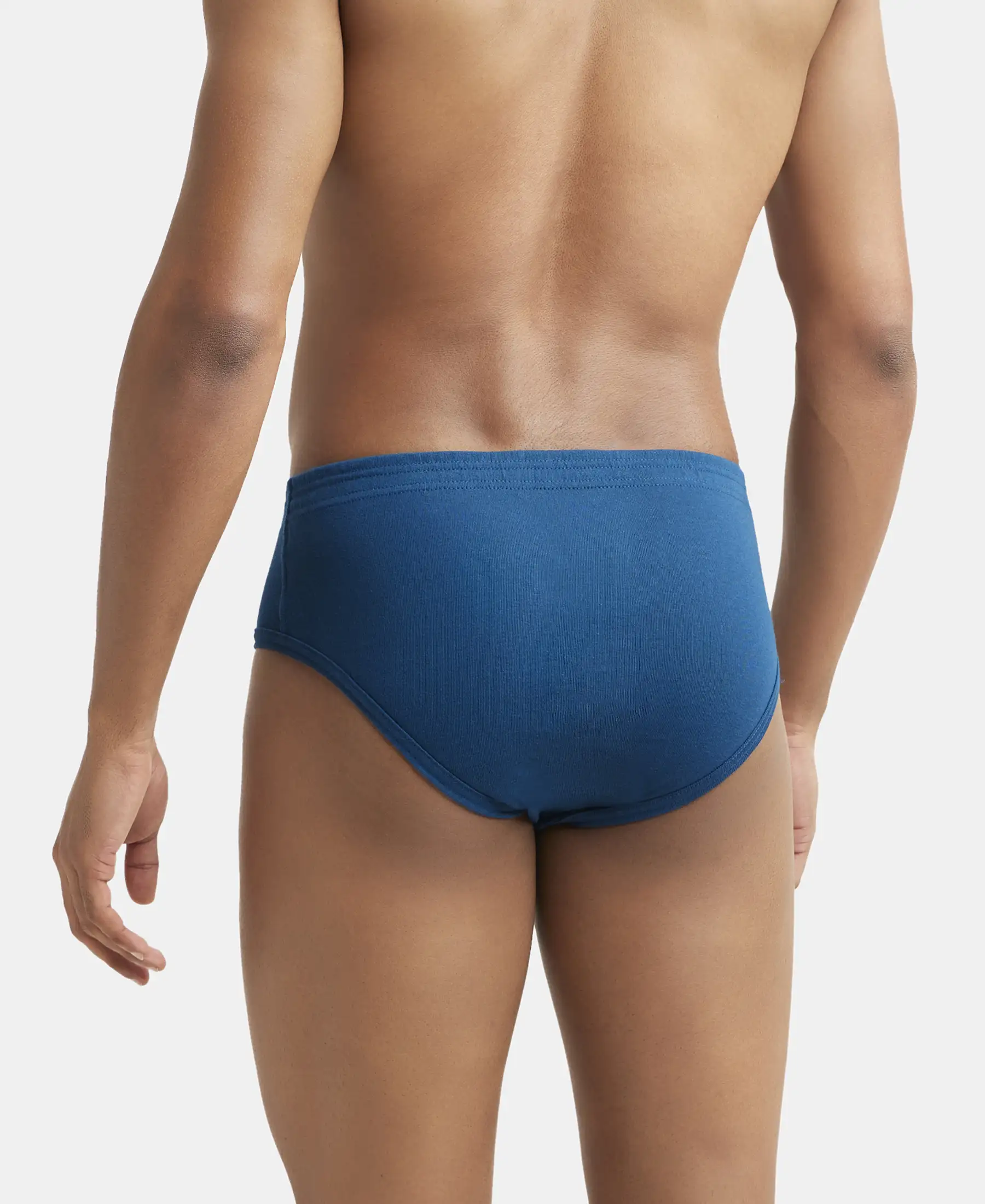 Super Combed Cotton Rib Solid Brief with StayFresh Treatment - Poseidon (Pack of 2) - Image 3