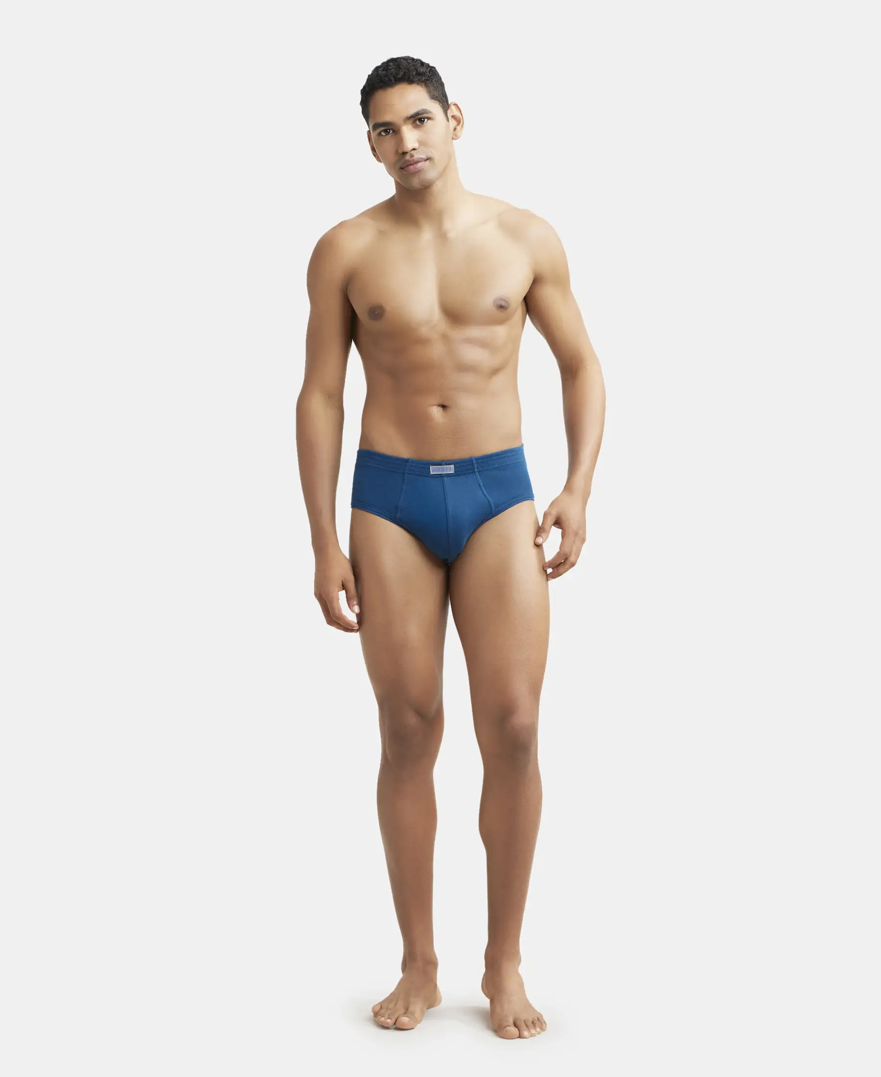Super Combed Cotton Rib Solid Brief with StayFresh Treatment - Poseidon (Pack of 2) - Image 4