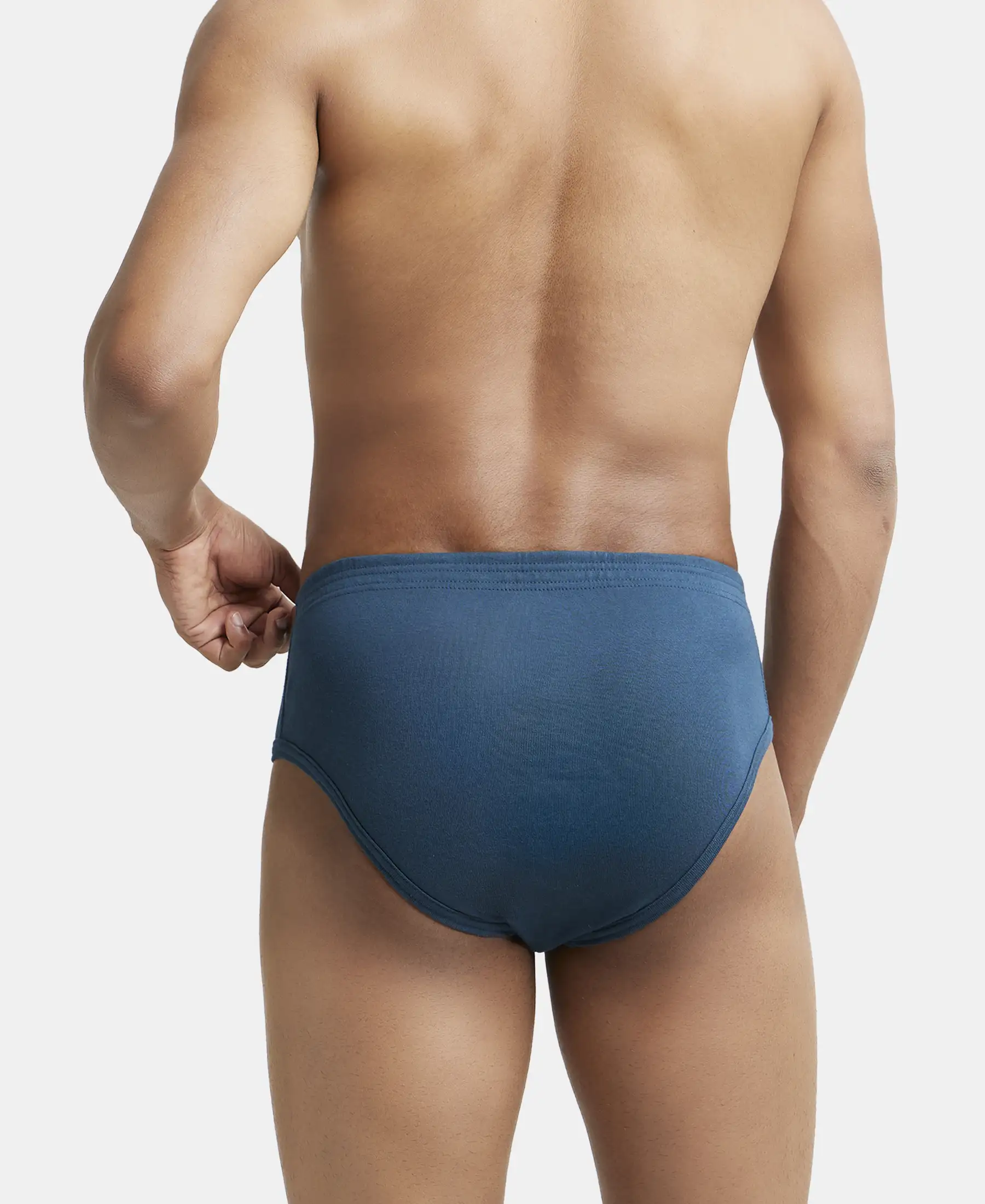 Super Combed Cotton Rib Solid Brief with StayFresh Treatment - Reflecting Pond (Pack of 2) - Image 3