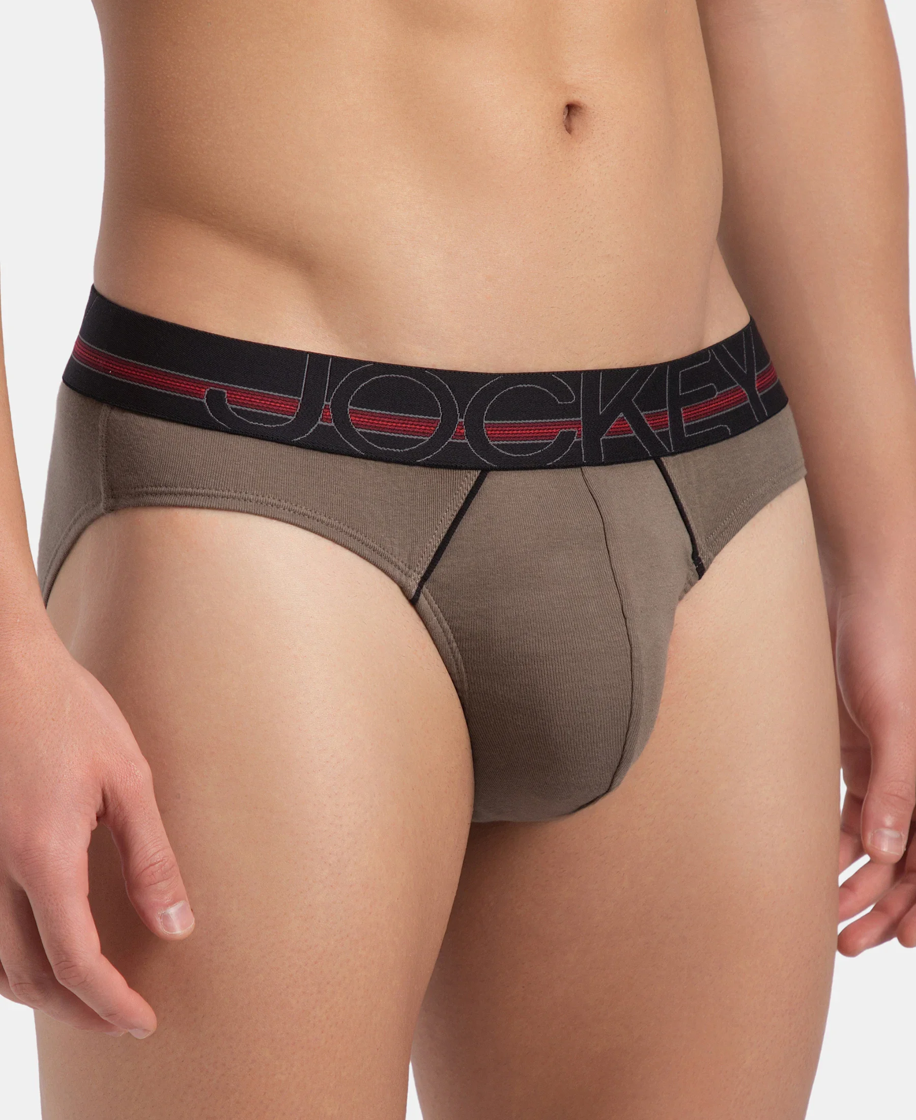 Super Combed Cotton Rib Solid Brief with Ultrasoft Waistband - Dark Khaki - Image 7