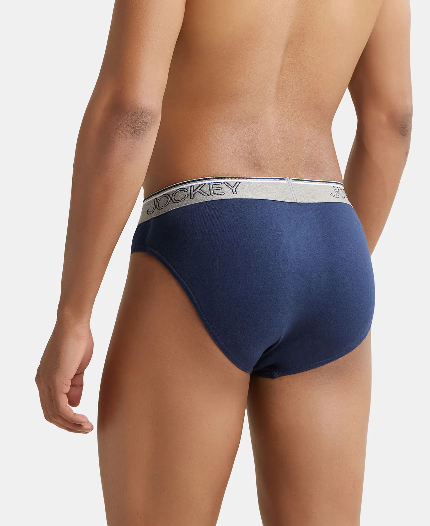 Super Combed Cotton Rib Solid Brief with Ultrasoft Waistband - Deep Navy - Image 3