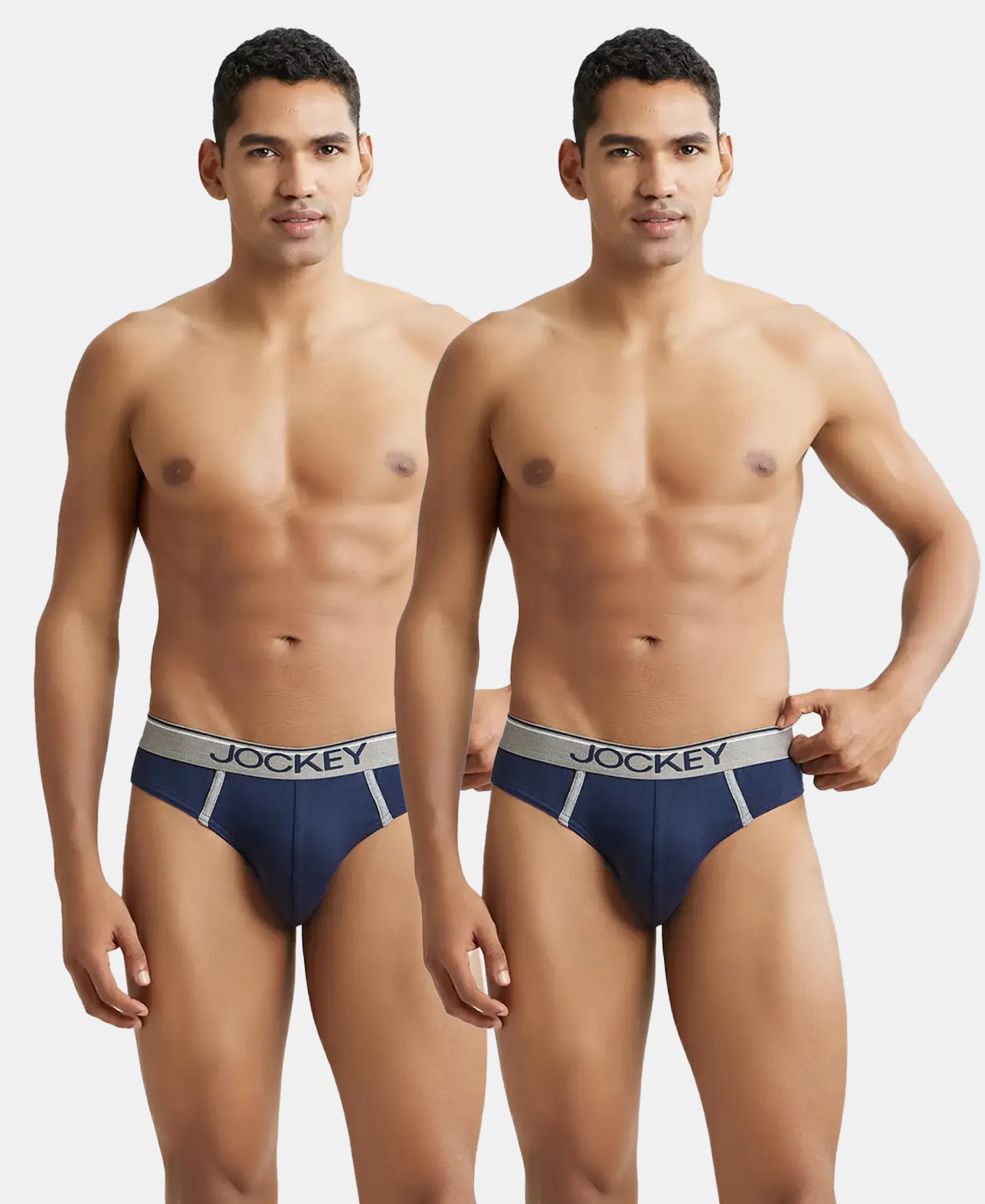 Super Combed Cotton Rib Solid Brief with Ultrasoft Waistband - Deep Navy (Pack of 2) - Image 5