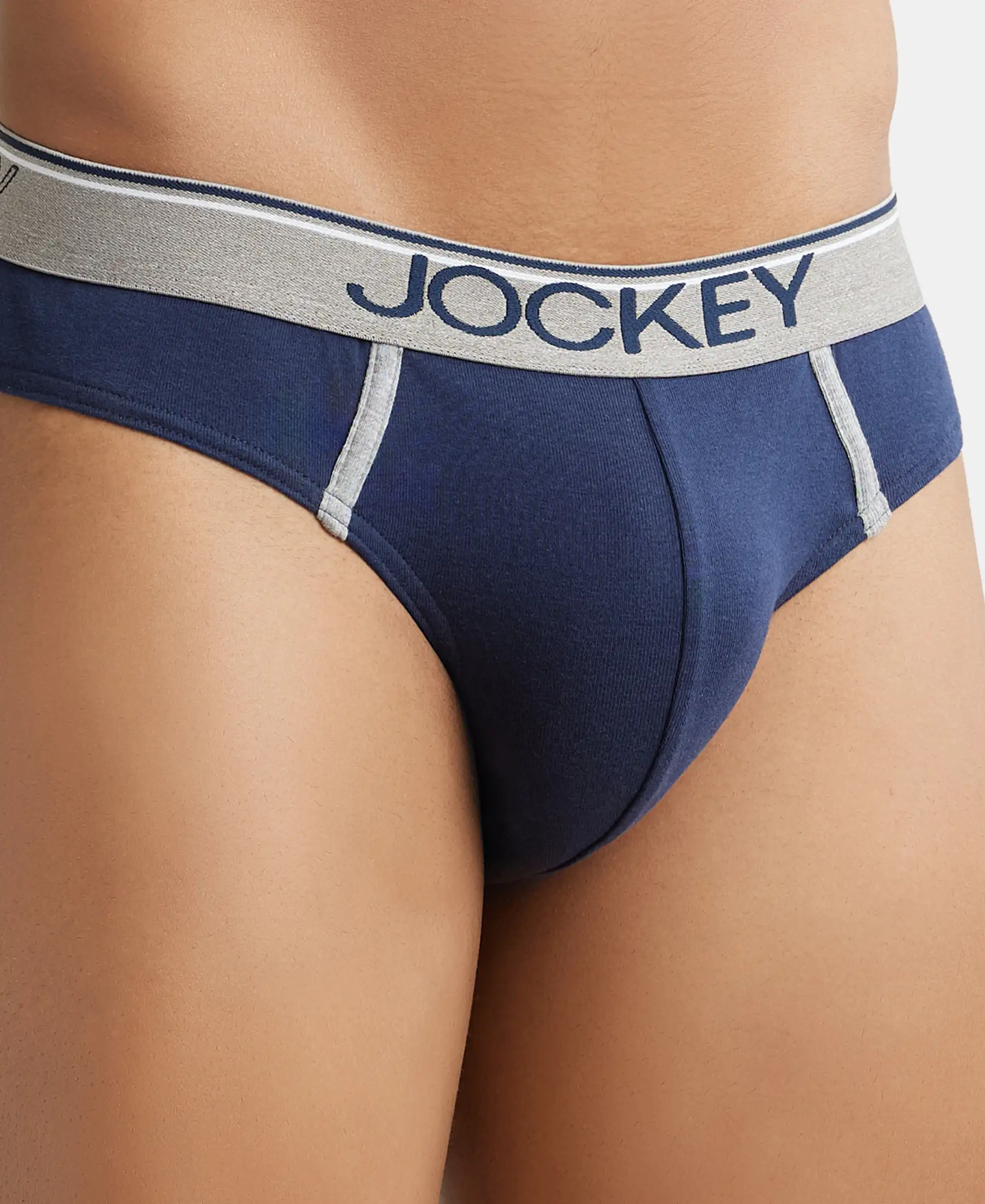 Super Combed Cotton Rib Solid Brief with Ultrasoft Waistband - Deep Navy (Pack of 2) - Image 6