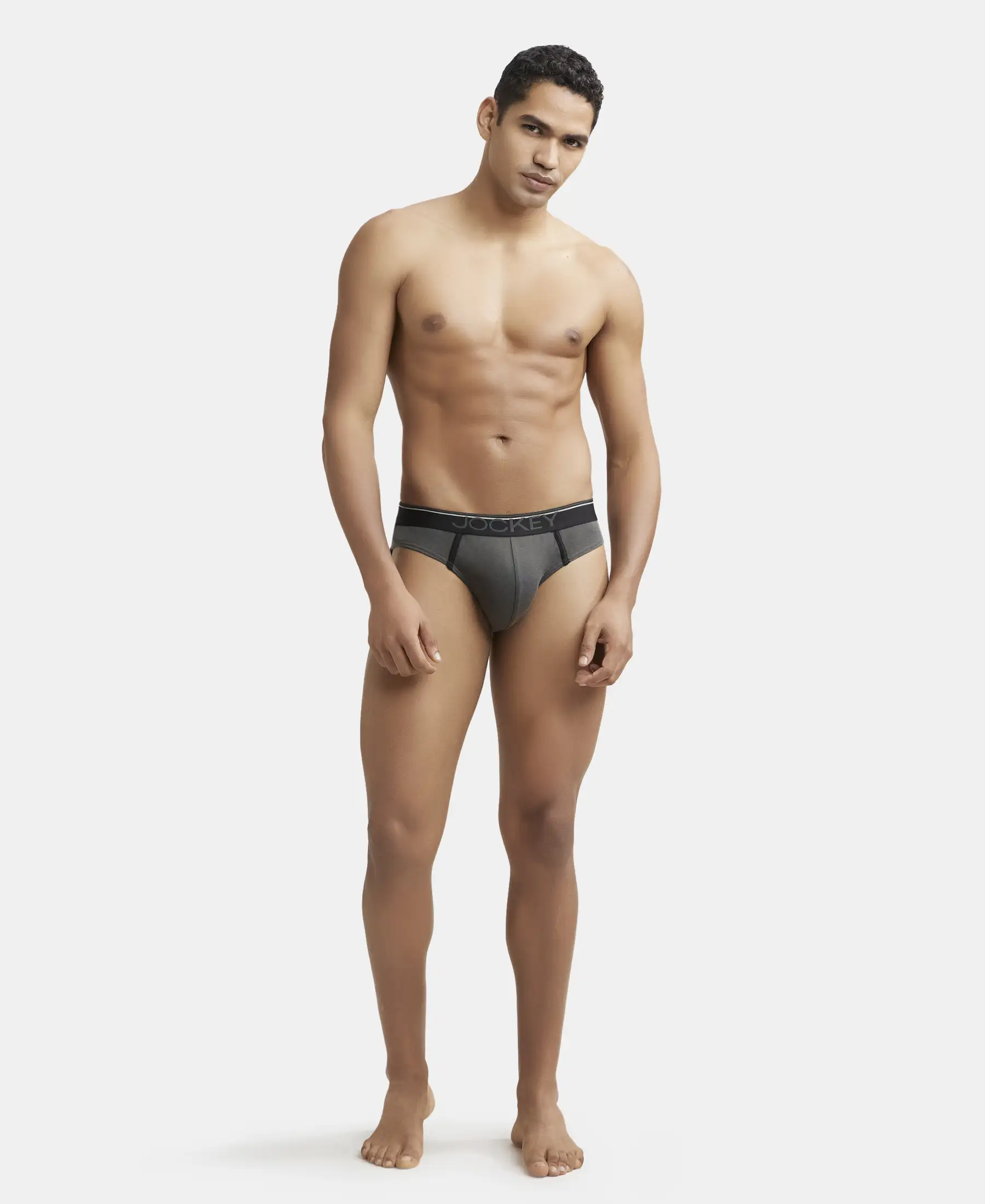 Super Combed Cotton Rib Solid Brief with Ultrasoft Waistband - Deep Olive (Pack of 2) - Image 4