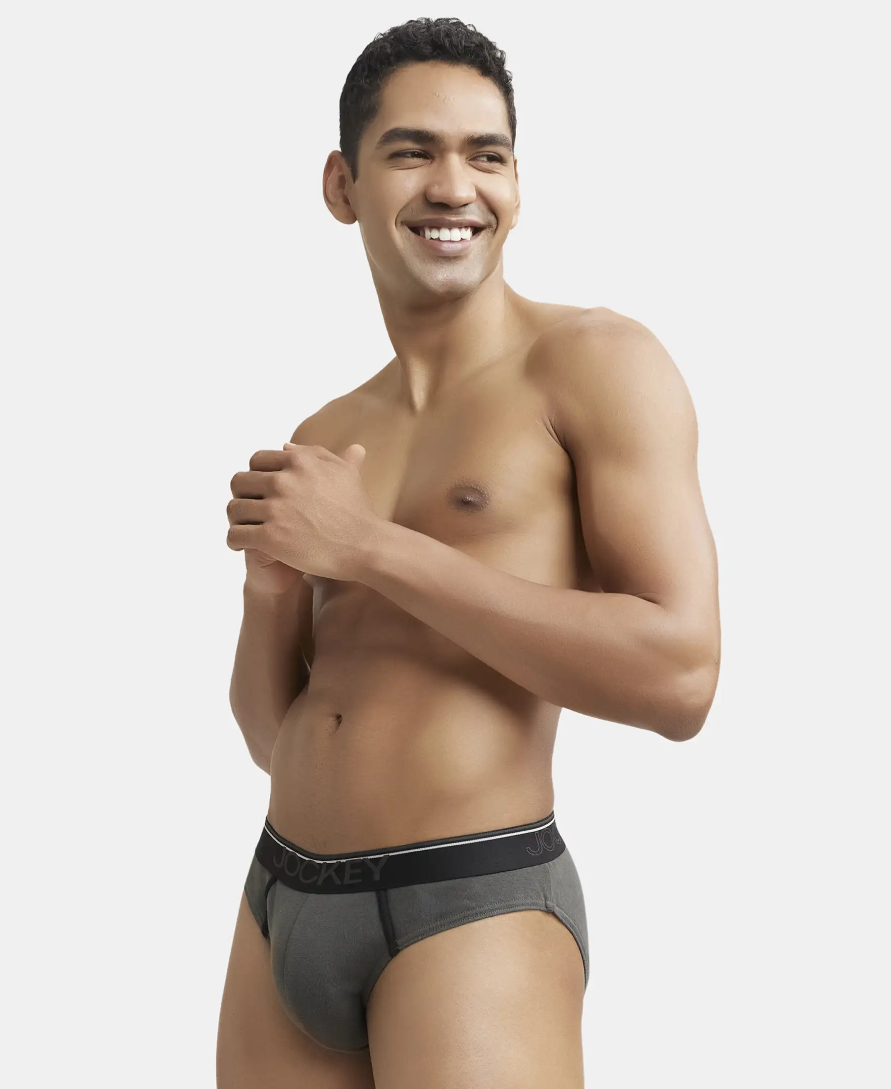 Super Combed Cotton Rib Solid Brief with Ultrasoft Waistband - Deep Olive (Pack of 2) - Image 8