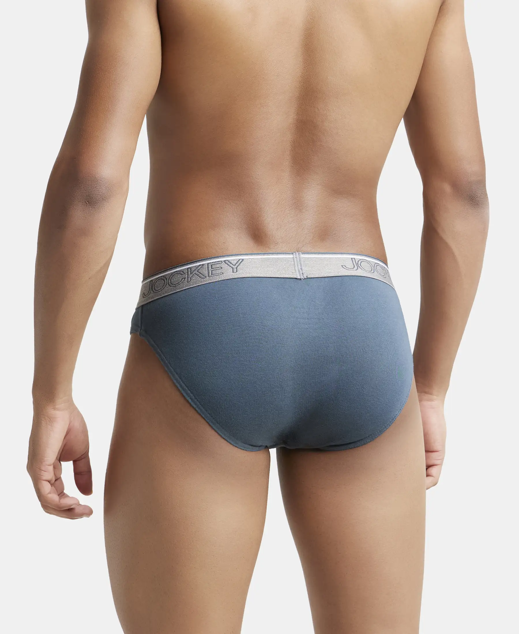Super Combed Cotton Rib Solid Brief with Ultrasoft Waistband - Deep Slate (Pack of 2) - Image 3