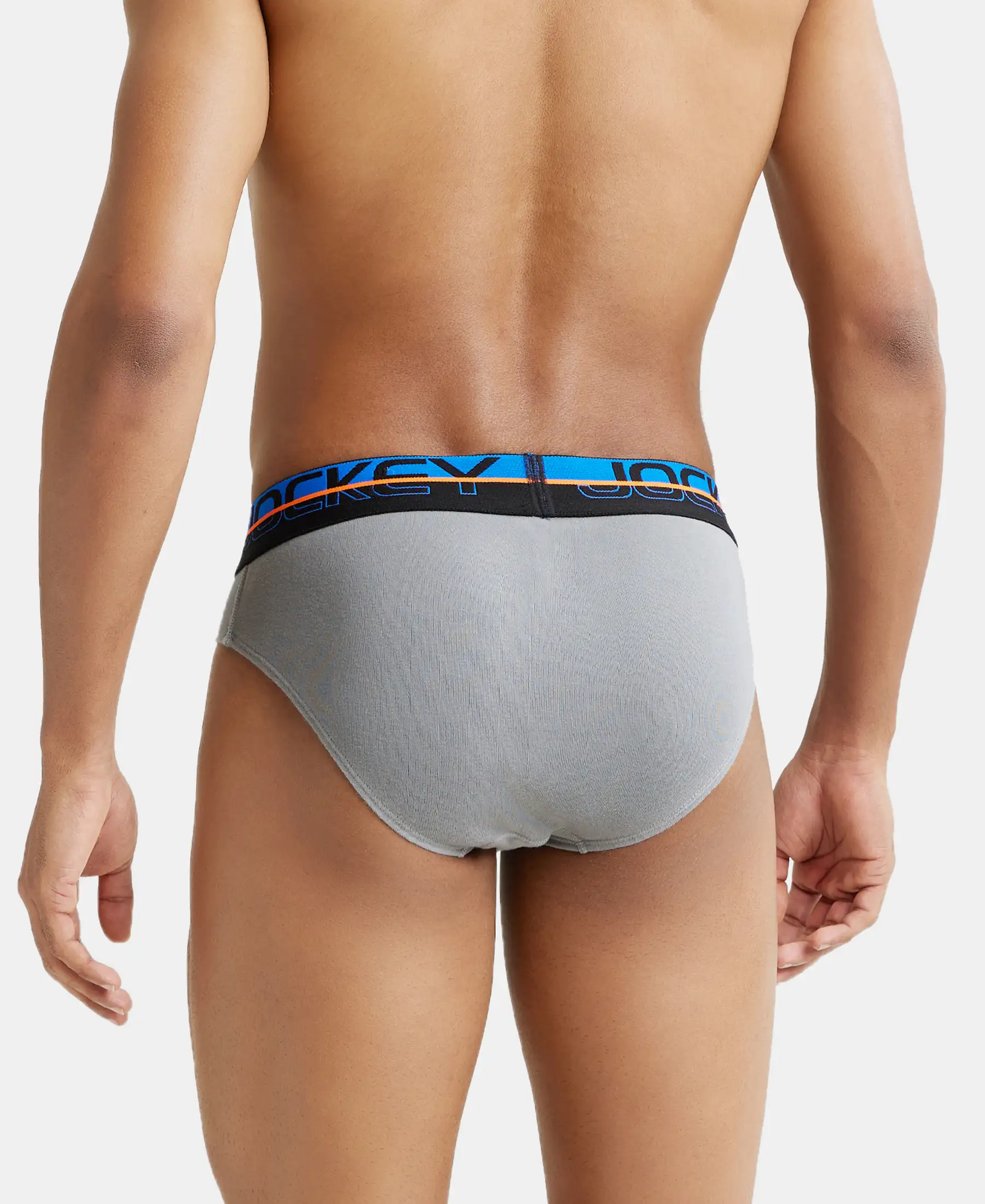 Super Combed Cotton Rib Solid Brief with Ultrasoft Waistband - Monument (Pack of 2) - Image 3