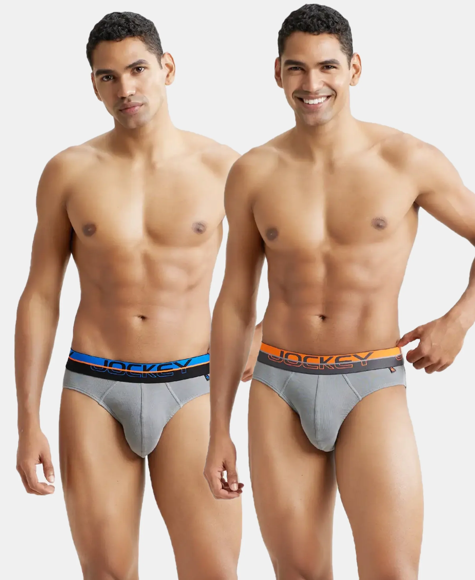 Super Combed Cotton Rib Solid Brief with Ultrasoft Waistband - Monument (Pack of 2) - Image 5