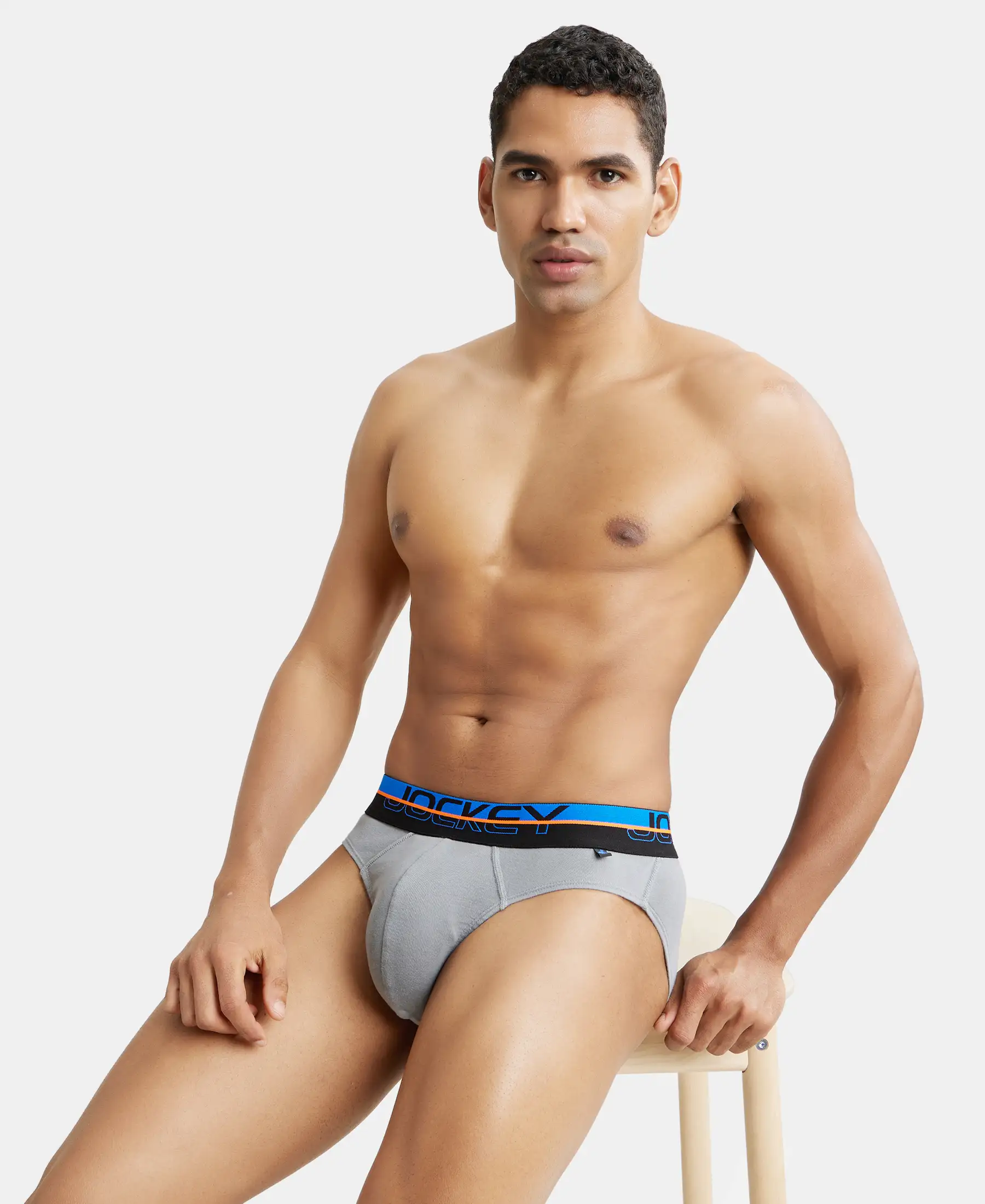Super Combed Cotton Rib Solid Brief with Ultrasoft Waistband - Monument (Pack of 2) - Image 8