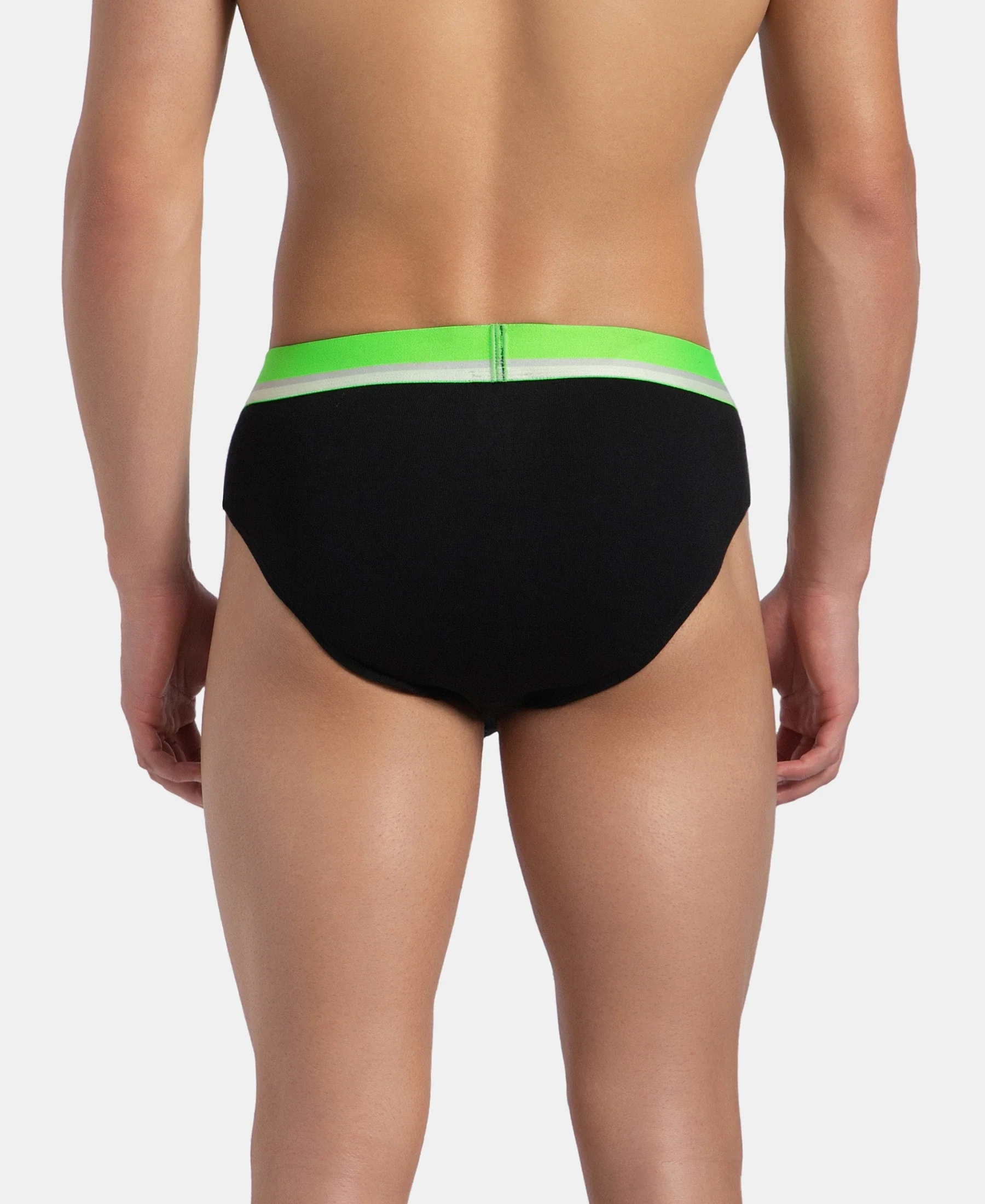 Super Combed Cotton Rib Solid Brief with Ultrasoft Waistband - New Black - Image 3