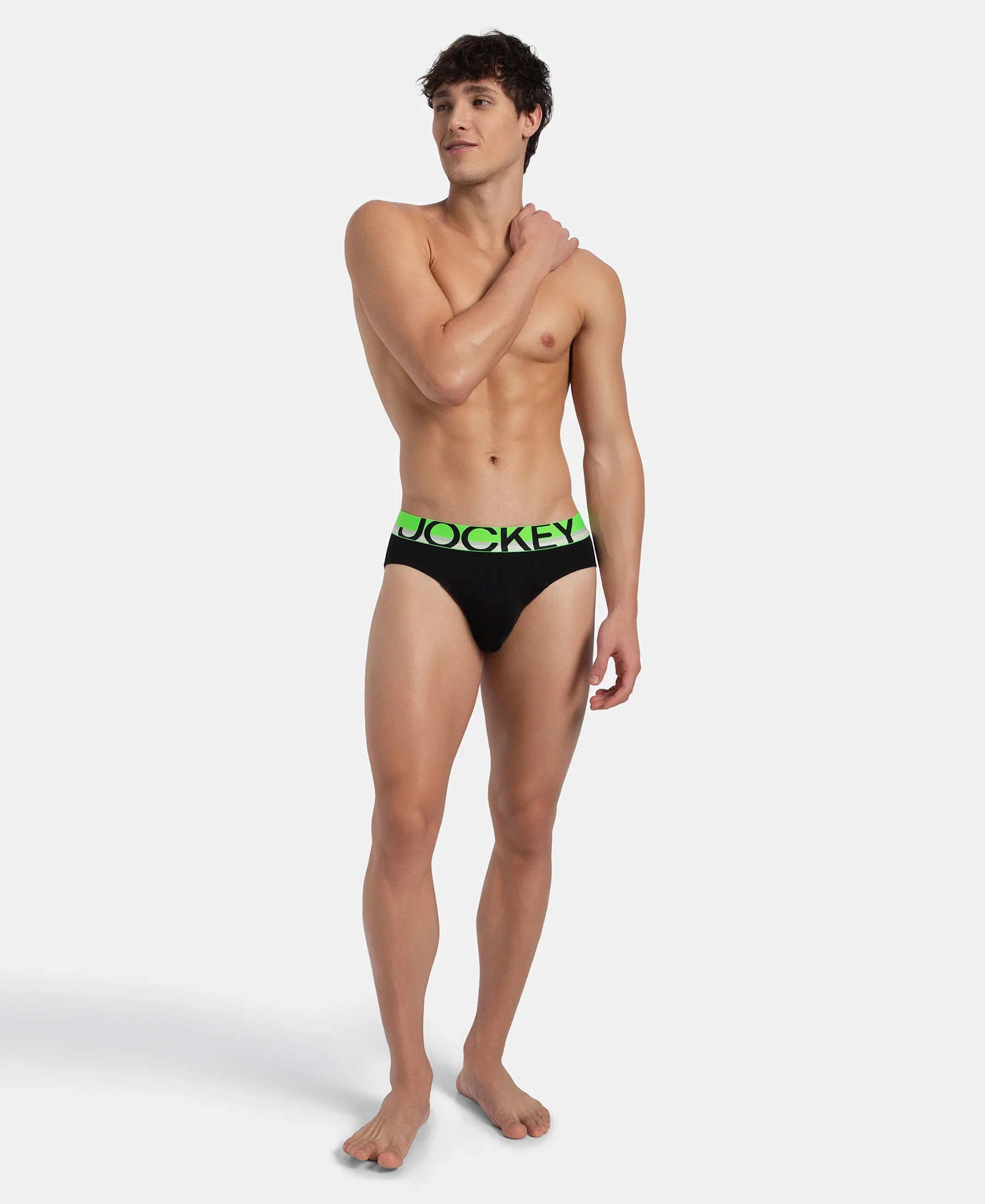 Super Combed Cotton Rib Solid Brief with Ultrasoft Waistband - New Black - Image 4