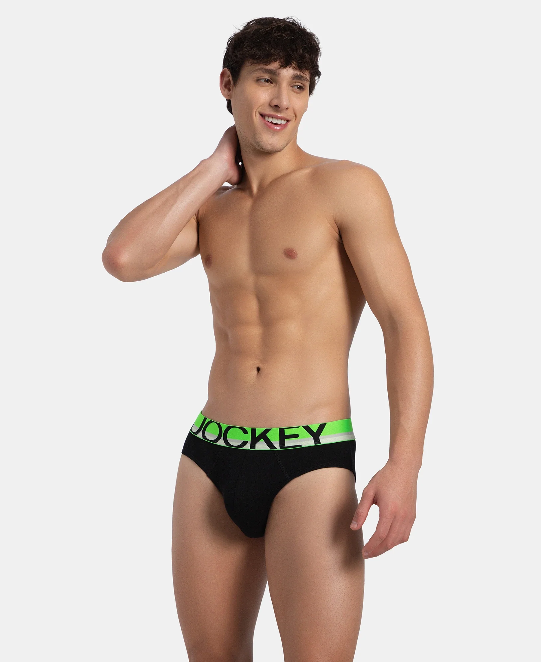 Super Combed Cotton Rib Solid Brief with Ultrasoft Waistband - New Black - Image 5