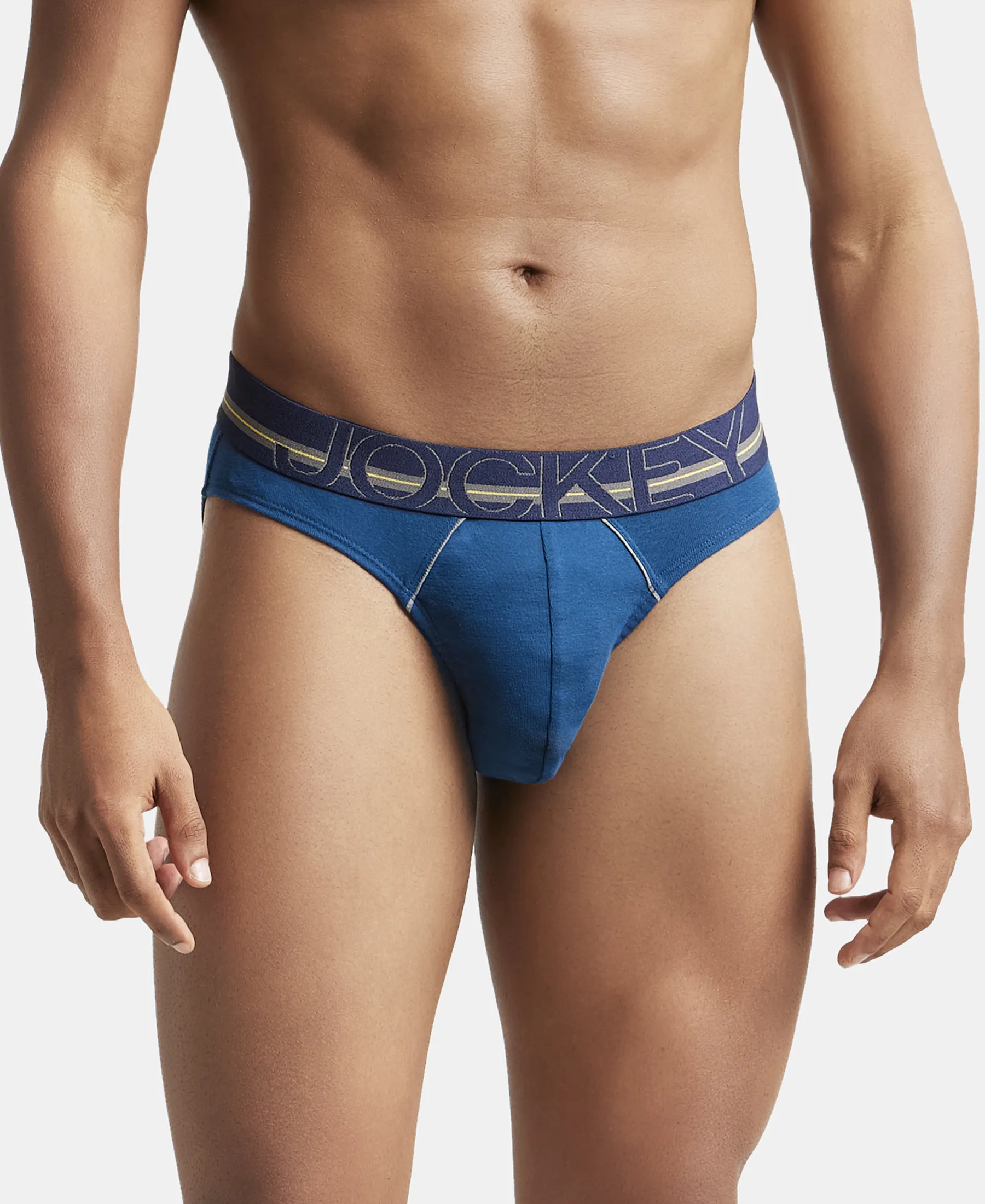 Super Combed Cotton Rib Solid Brief with Ultrasoft Waistband - Poseidon