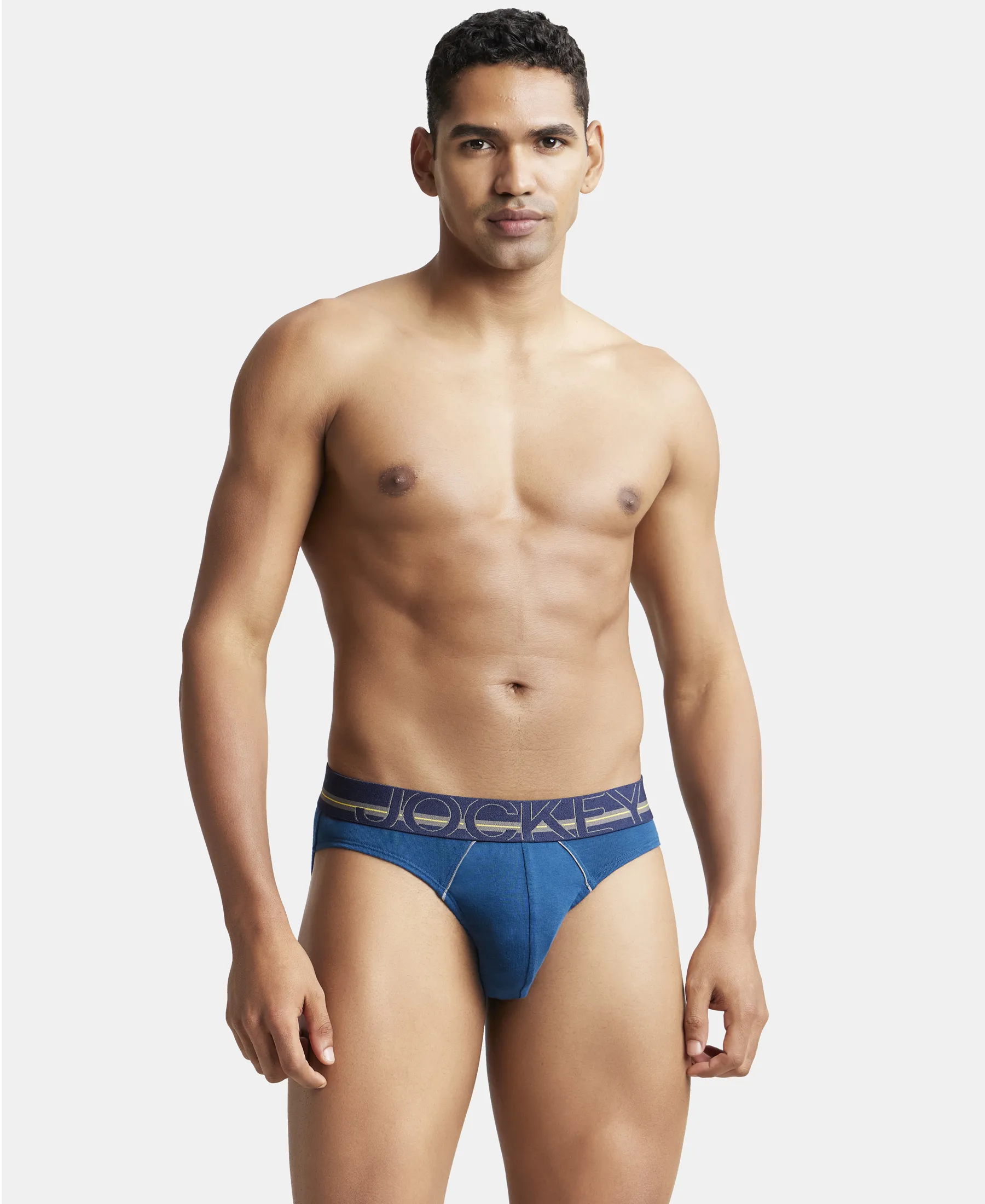 Super Combed Cotton Rib Solid Brief with Ultrasoft Waistband - Poseidon - Image 6